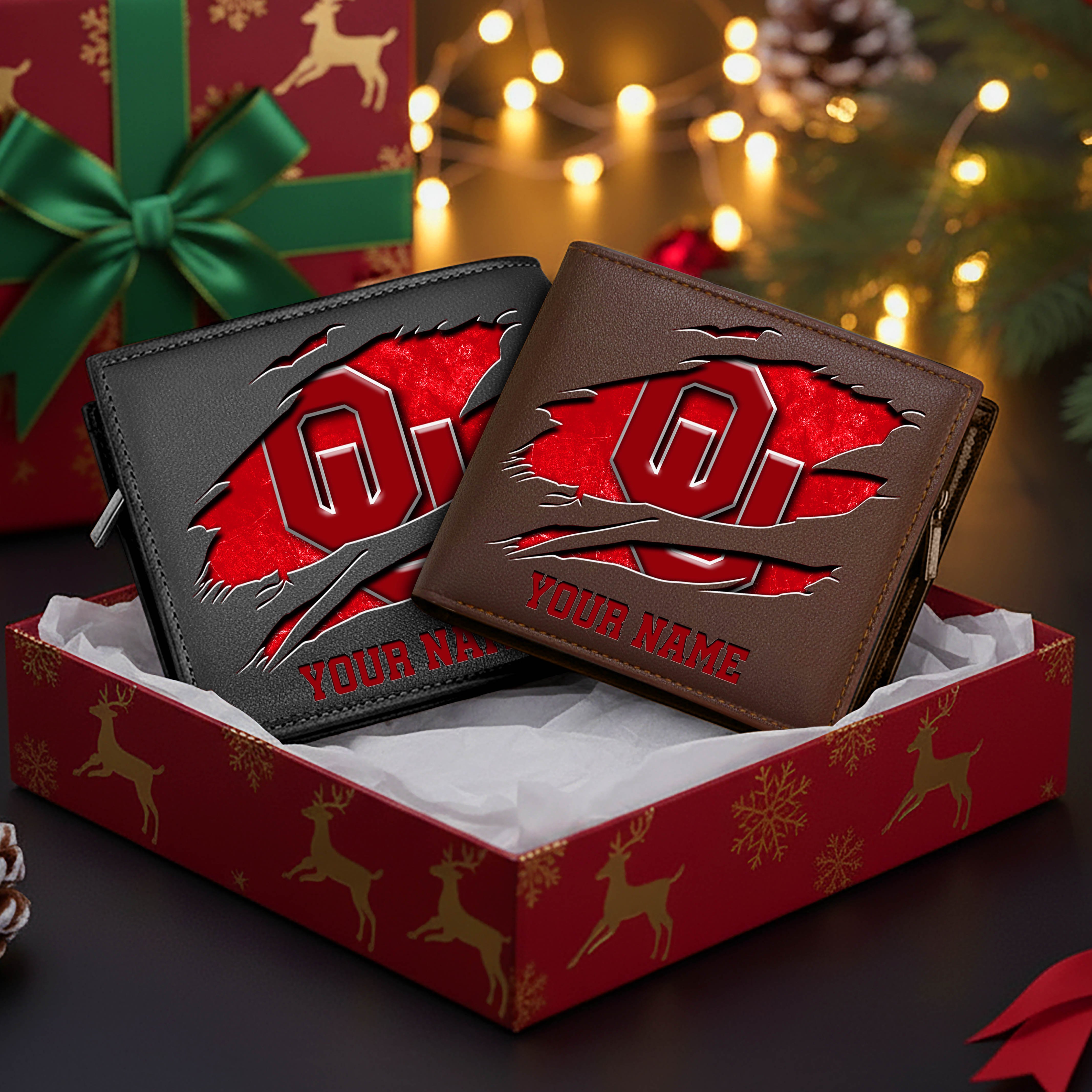 Alternative view of Oklahoma Sooners Men Wallet Custom Your Name, Football Team Men Wallet For Fans, Gifts For Football Lovers EHIVM-08213237A