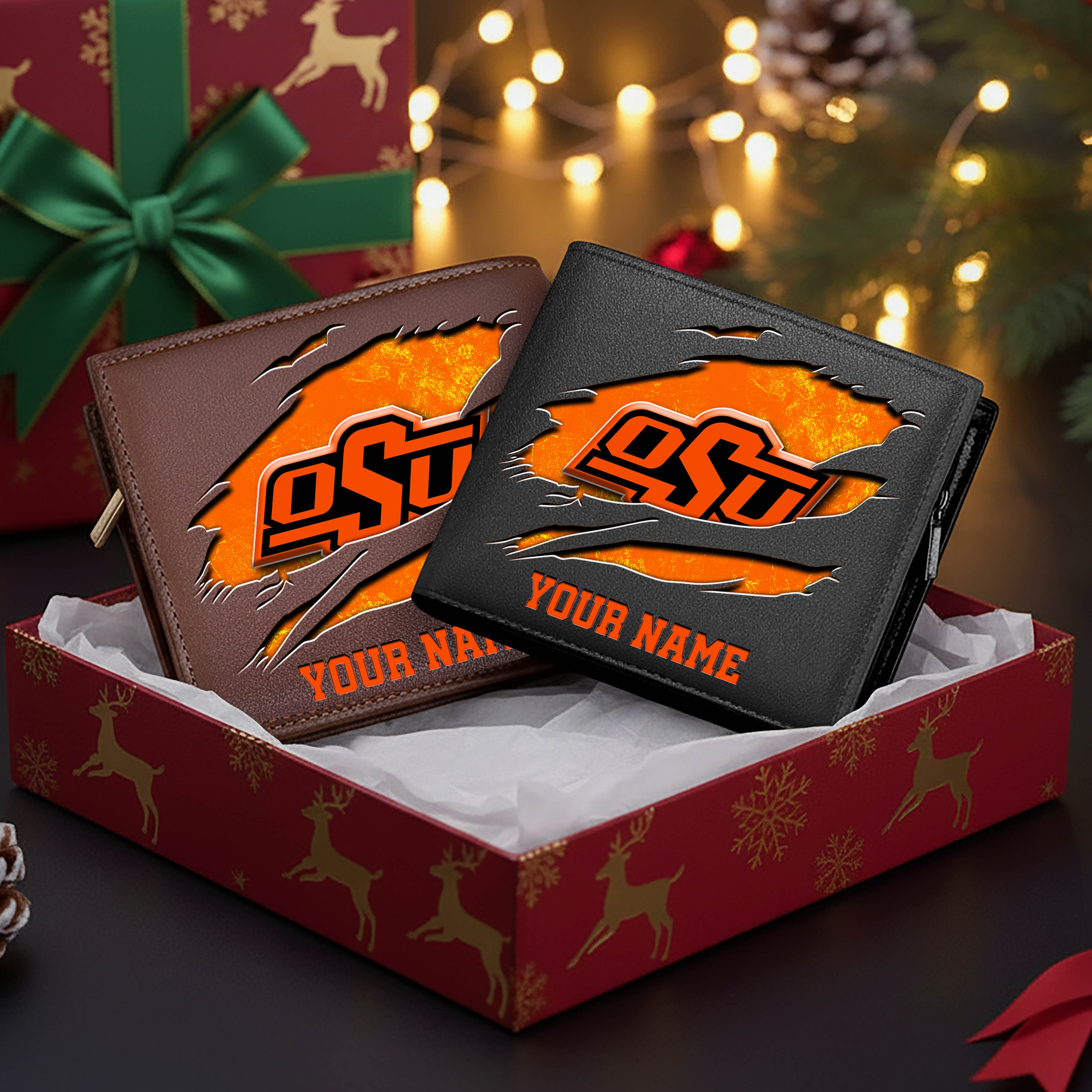 Oklahoma State Cowboys Men Wallet Custom Your Name, Football Team Men Wallet For Fans, Gifts For Football Lovers EHIVM-08213237A