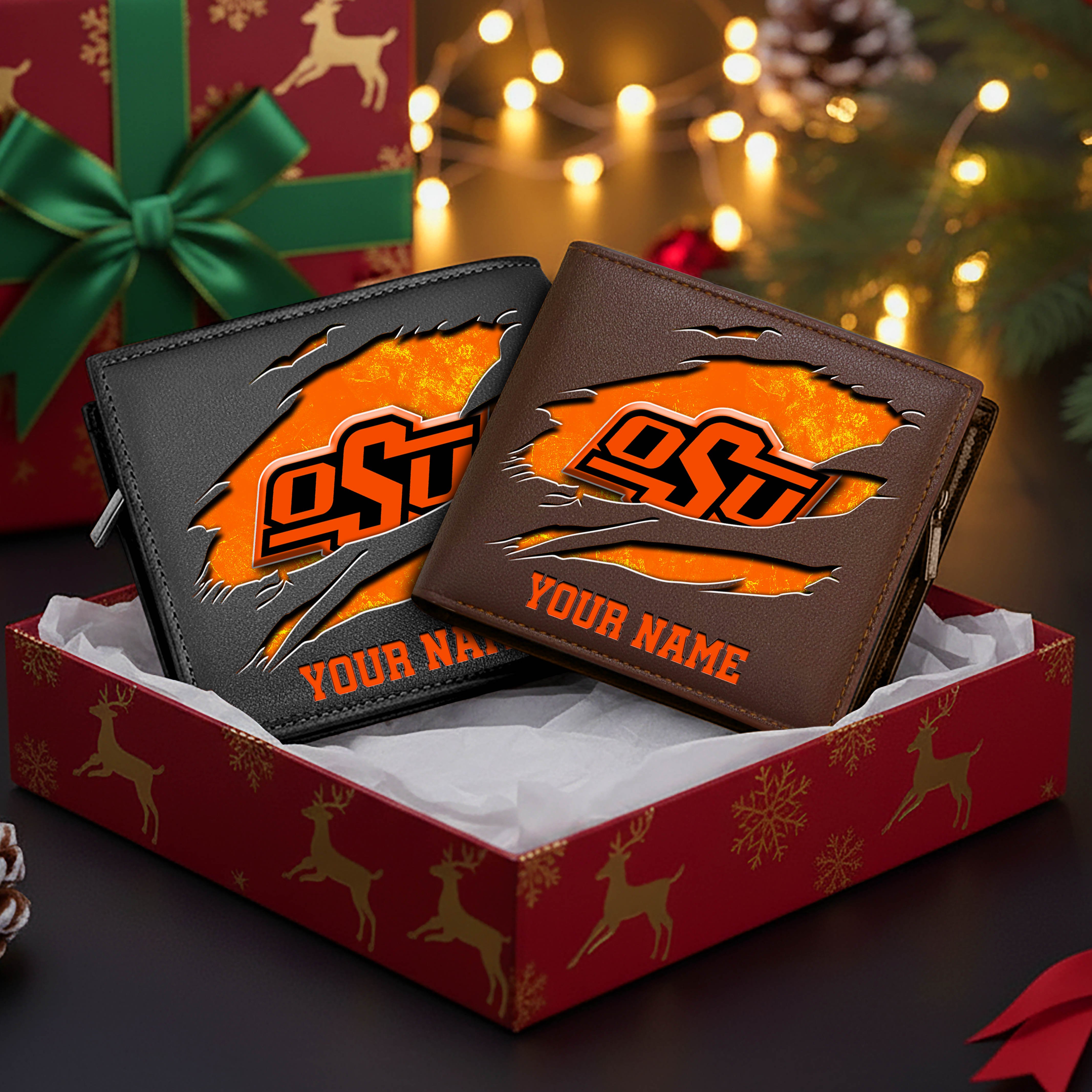 Alternative view of Oklahoma State Cowboys Men Wallet Custom Your Name, Football Team Men Wallet For Fans, Gifts For Football Lovers EHIVM-08213237A