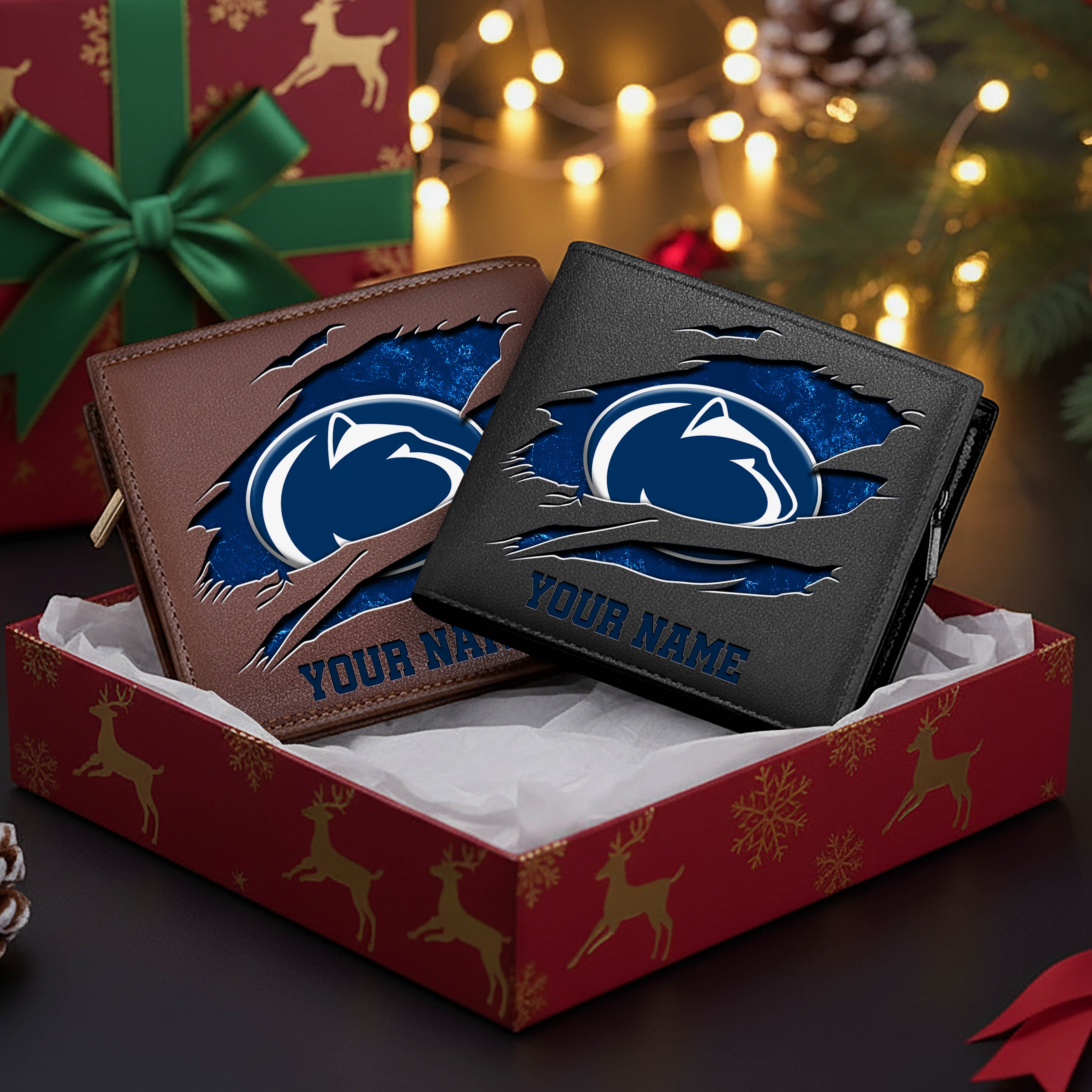 Penn State Nittany Lions Men Wallet Custom Your Name, Football Team Men Wallet For Fans, Gifts For Football Lovers EHIVM-08213237A