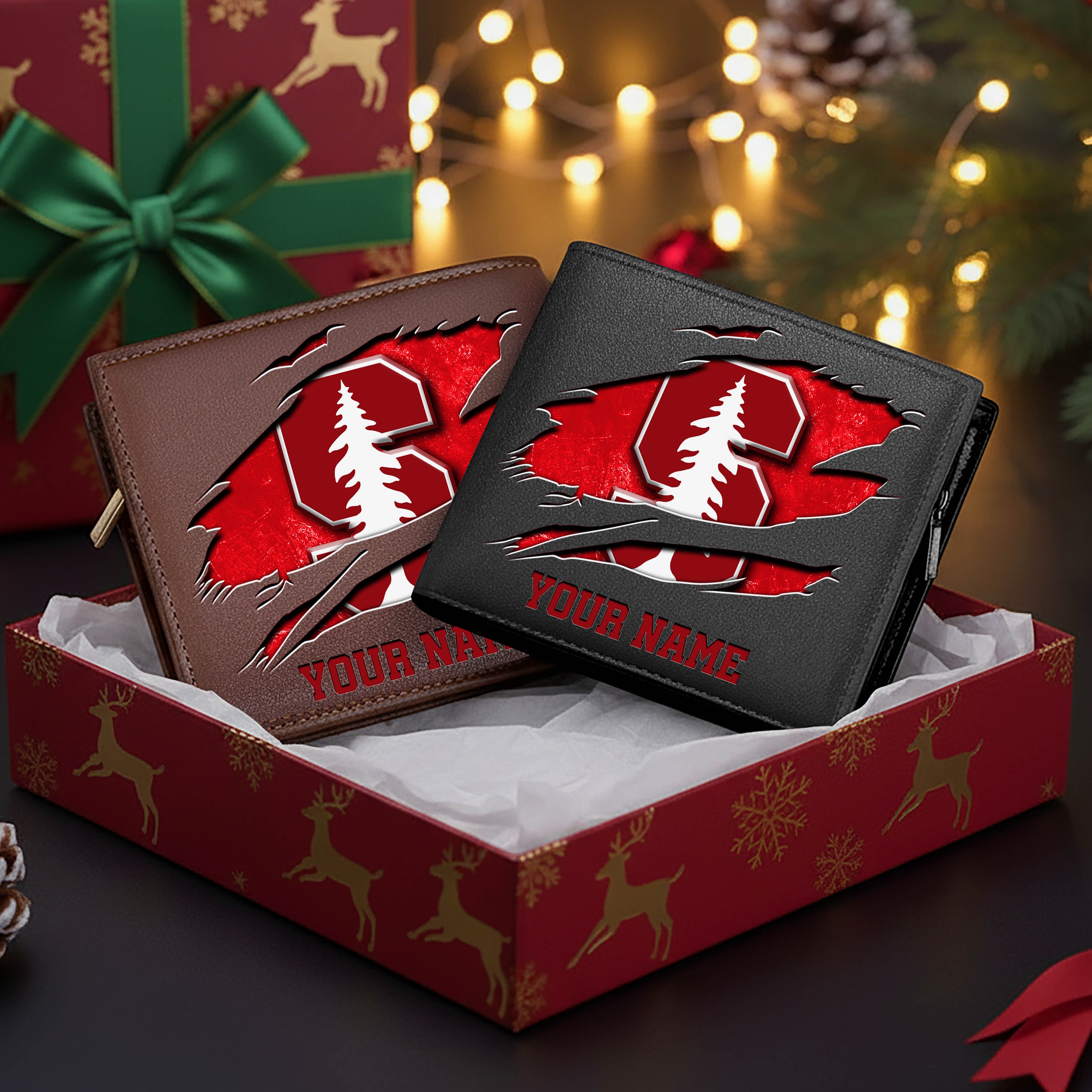 Stanford Cardinal Men Wallet Custom Your Name, Football Team Men Wallet For Fans, Gifts For Football Lovers EHIVM-08213237A