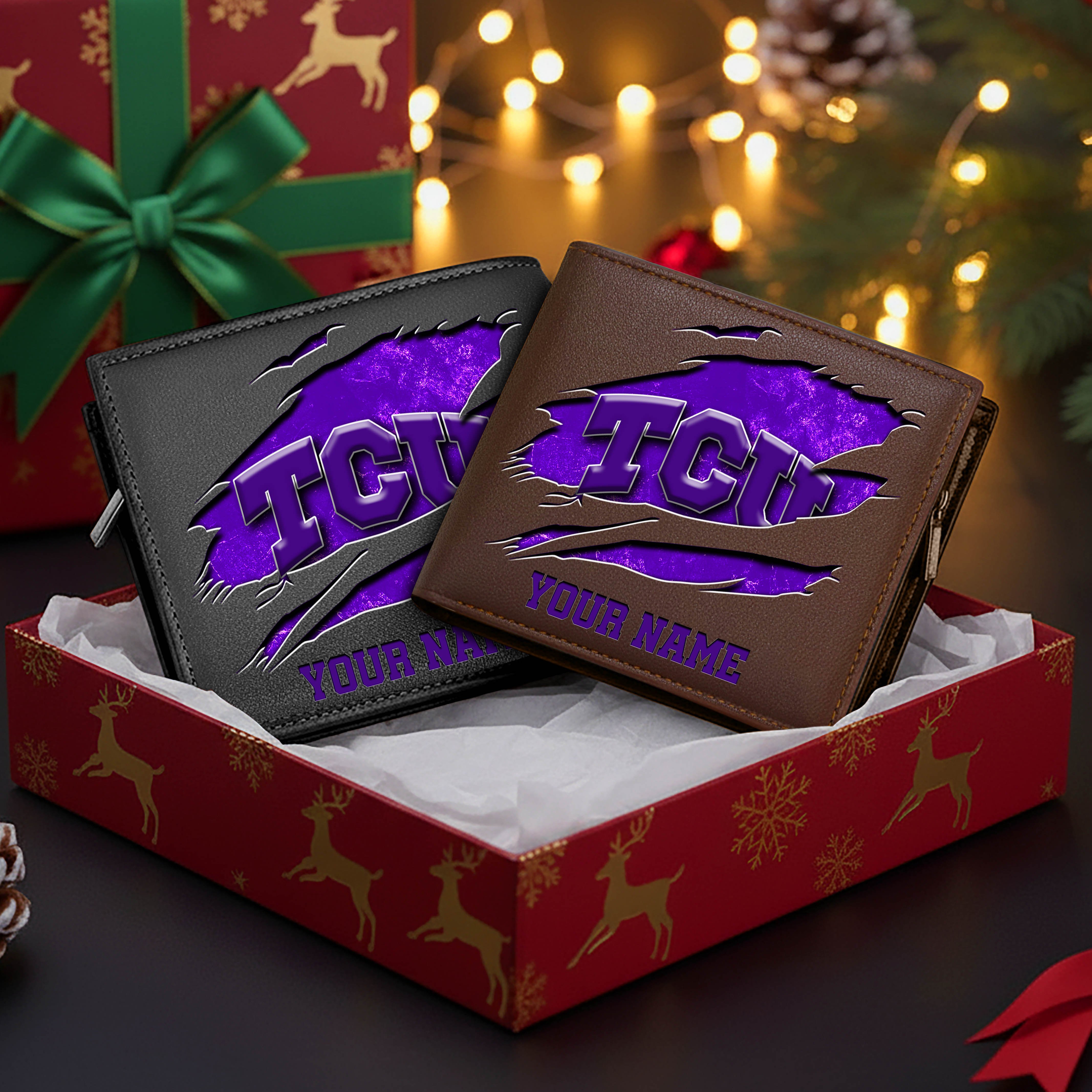 Alternative view of TCU Horned Frogs Men Wallet Custom Your Name, Football Team Men Wallet For Fans, Gifts For Football Lovers EHIVM-08213237A