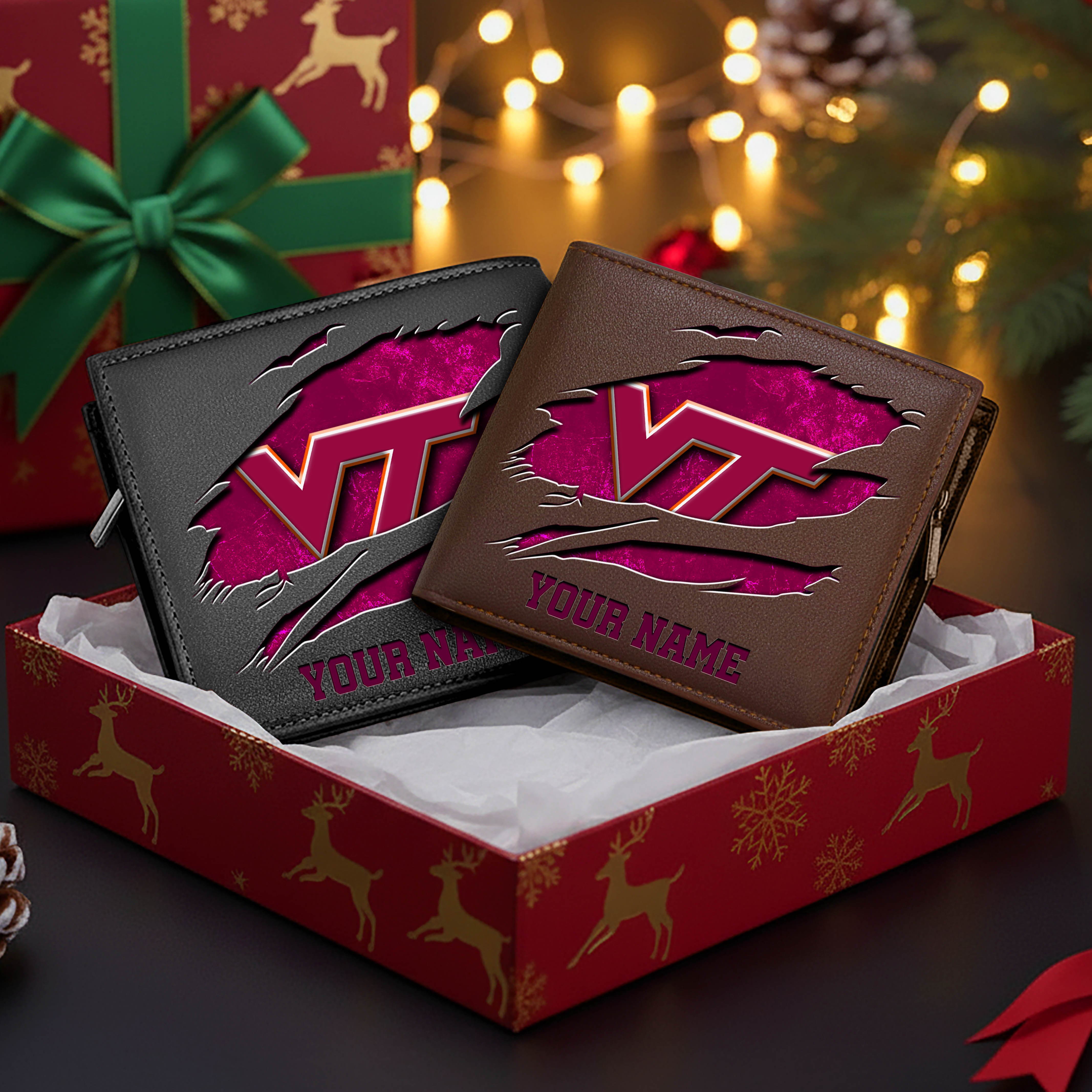 Alternative view of Virginia Tech Hokies Men Wallet Custom Your Name, Football Team Men Wallet For Fans, Gifts For Football Lovers EHIVM-08213237A