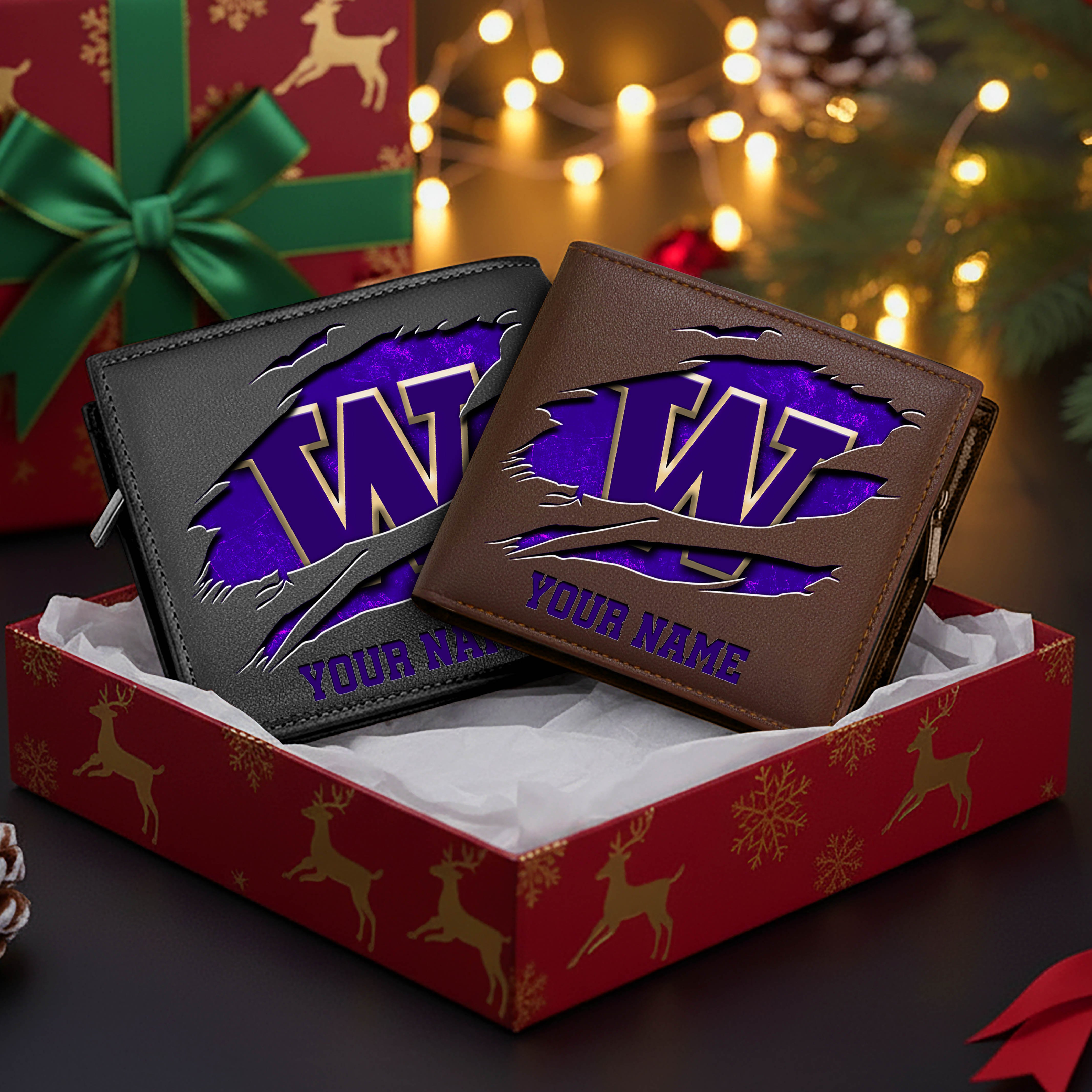 Alternative view of Washington Huskies Men Wallet Custom Your Name, Football Team Men Wallet For Fans, Gifts For Football Lovers EHIVM-08213237A