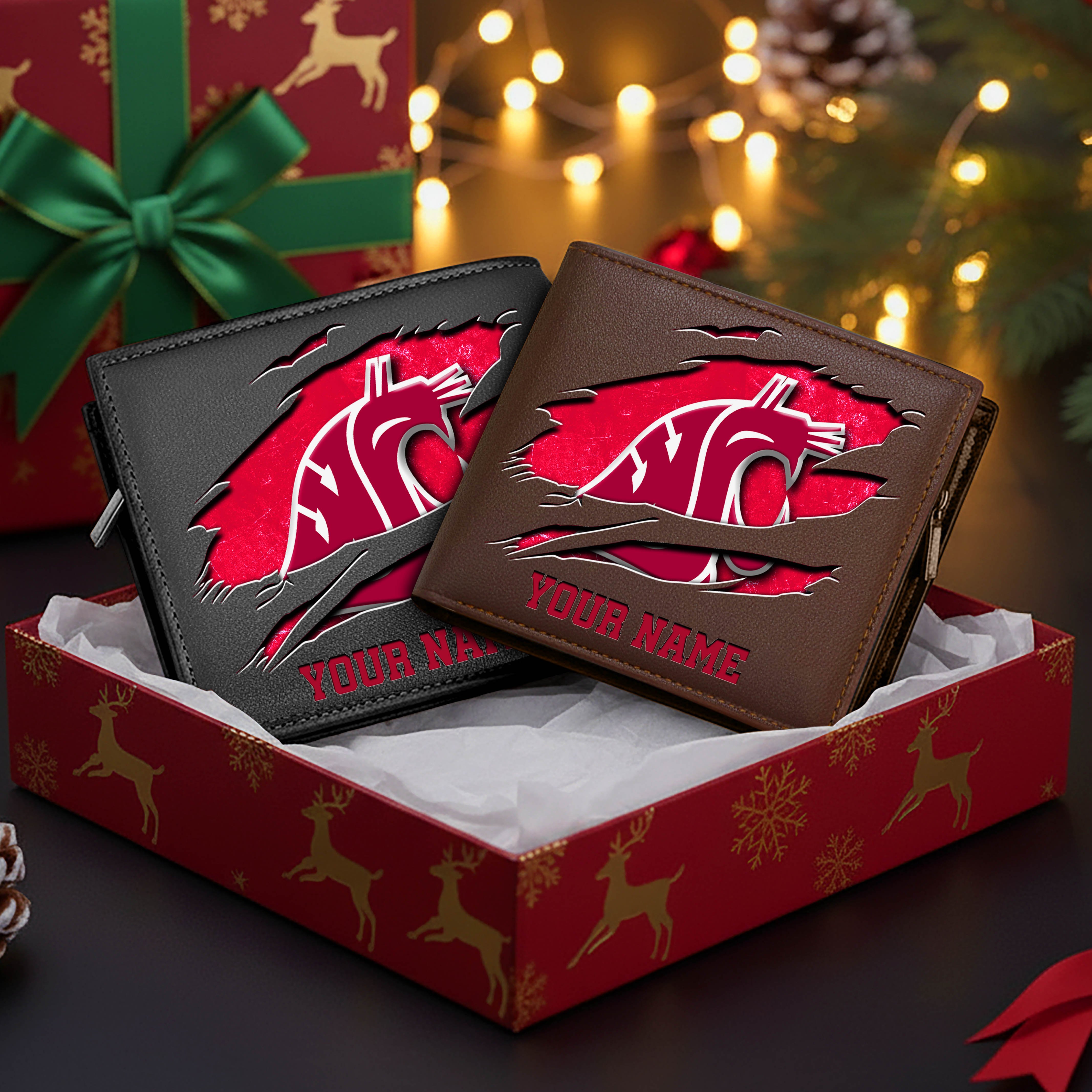 Alternative view of Washington State Cougars Men Wallet Custom Your Name, Football Team Men Wallet For Fans, Gifts For Football Lovers EHIVM-08213237A