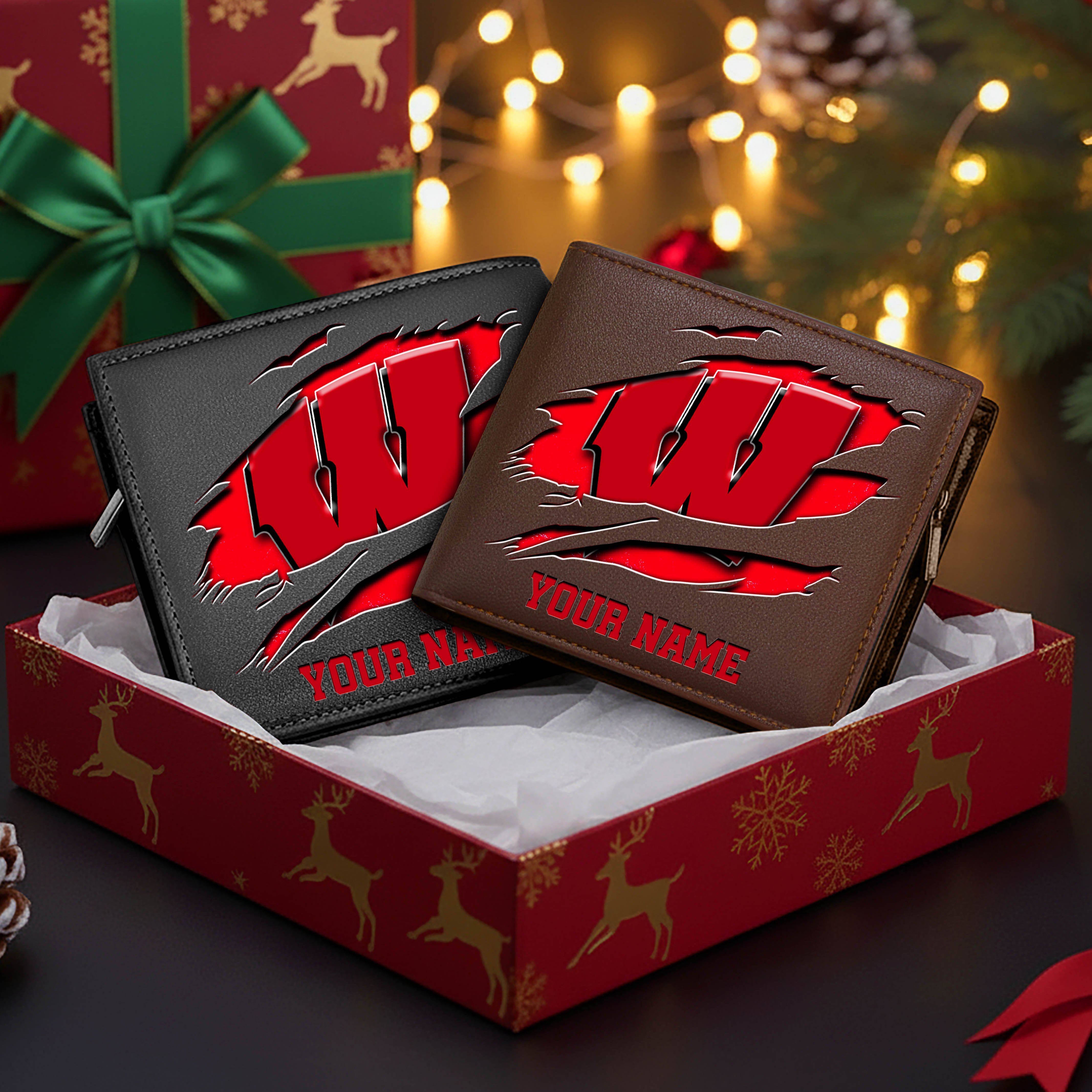 Alternative view of Wisconsin Badgers Men Wallet Custom Your Name, Football Team Men Wallet For Fans, Gifts For Football Lovers EHIVM-08213237A