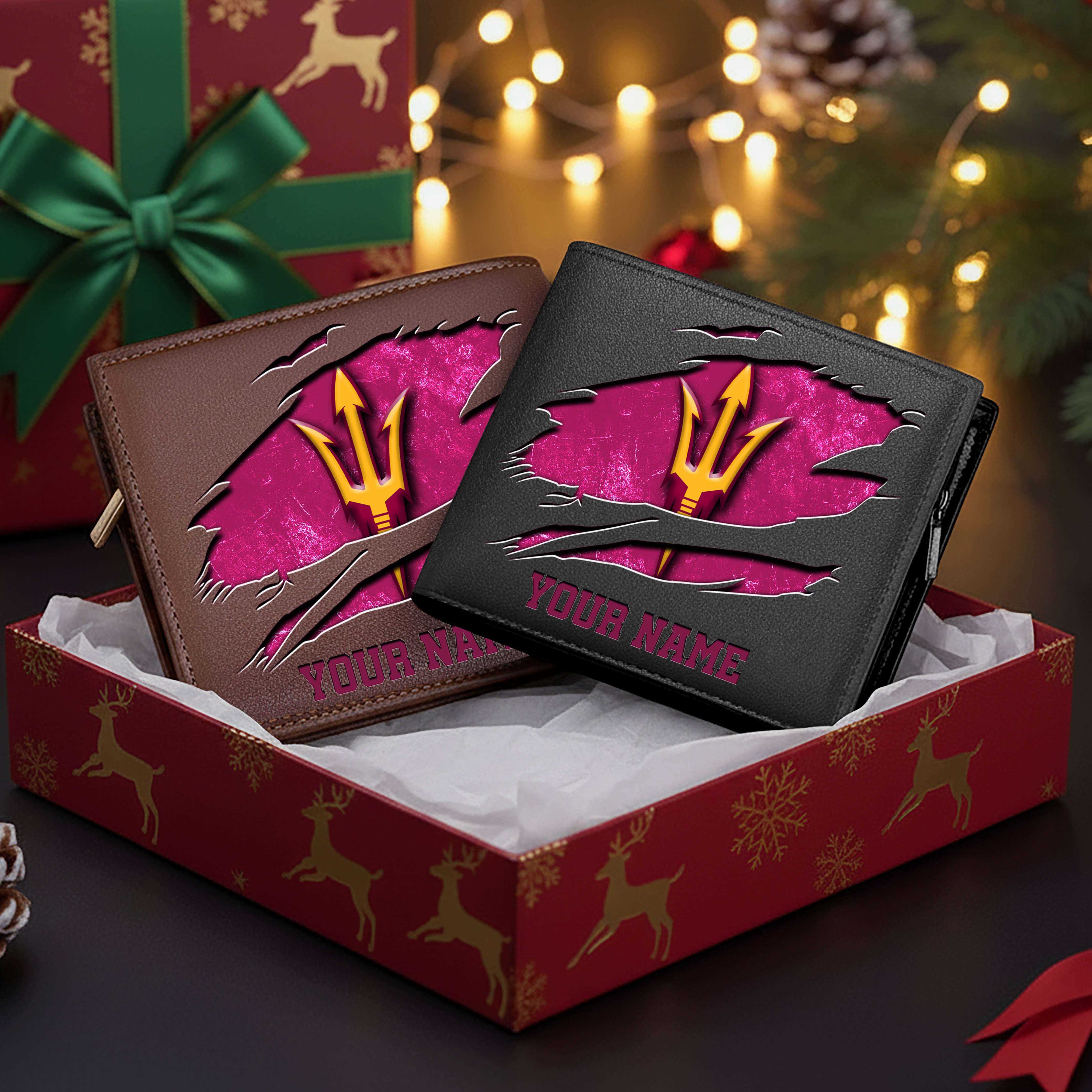 Arizona State Sun Devils Men Wallet Custom Your Name, Football Team Men Wallet For Fans, Gifts For Football Lovers EHIVM-08213237A