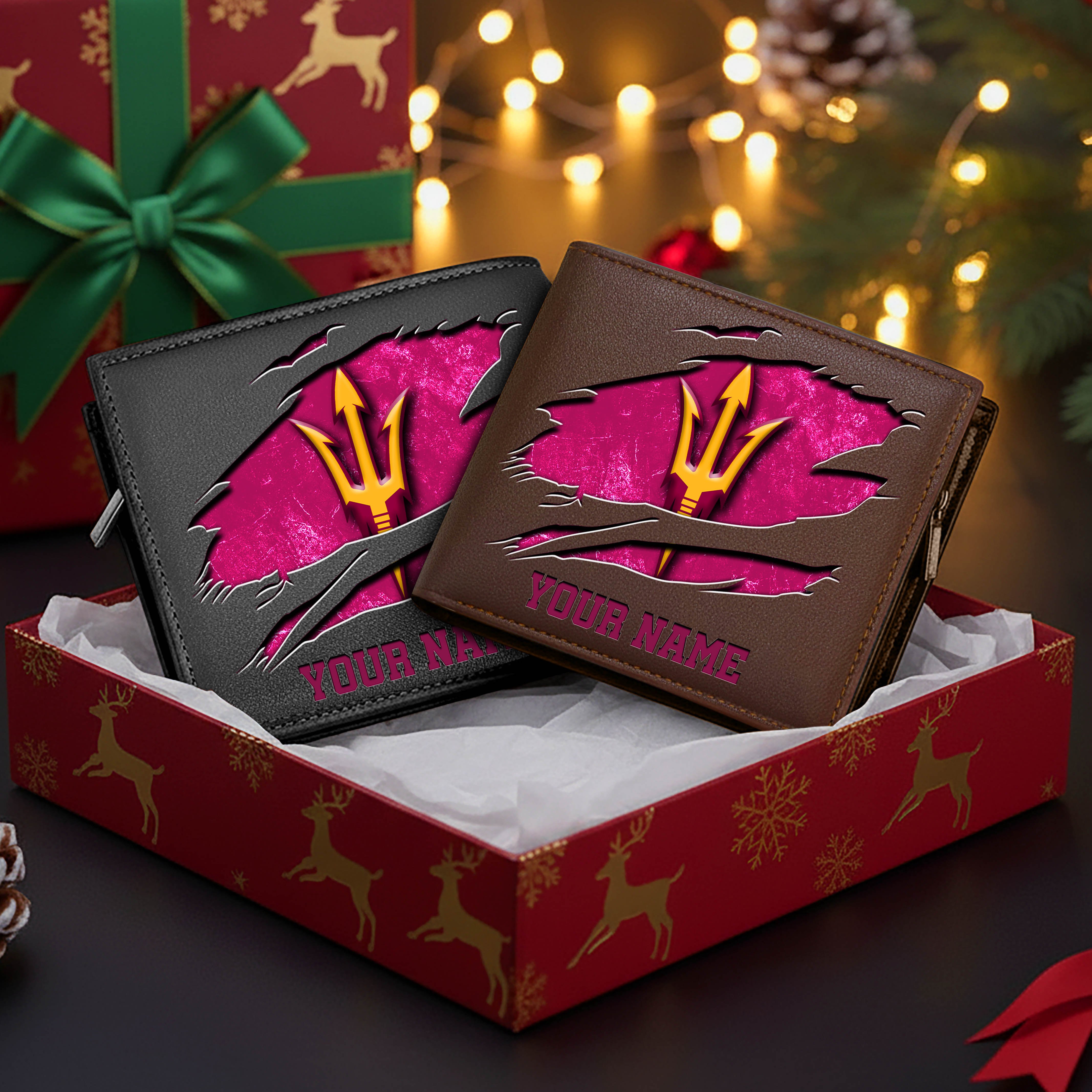 Alternative view of Arizona State Sun Devils Men Wallet Custom Your Name, Football Team Men Wallet For Fans, Gifts For Football Lovers EHIVM-08213237A