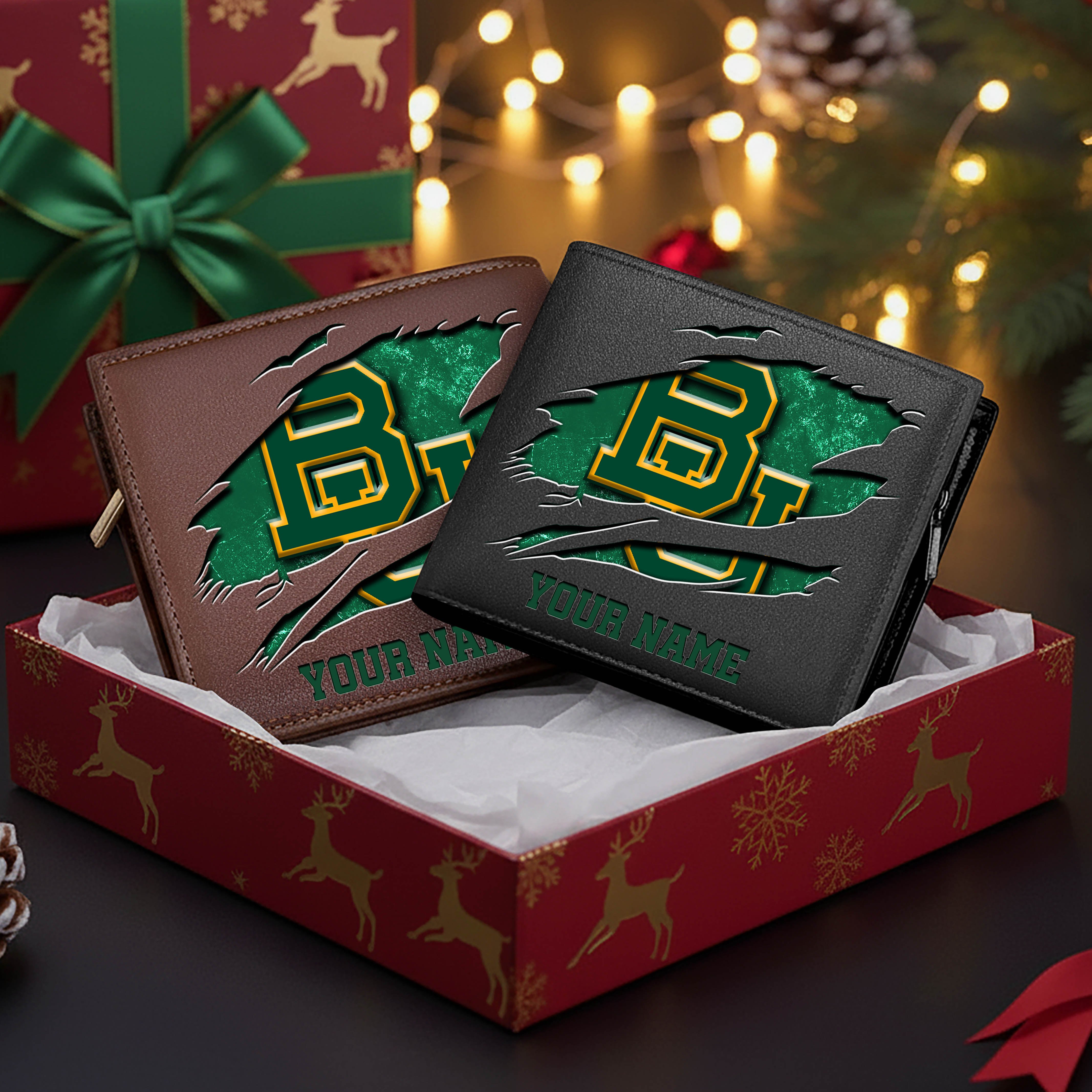 Baylor Bears Men Wallet Custom Your Name, Football Team Men Wallet For Fans, Gifts For Football Lovers EHIVM-08213237A