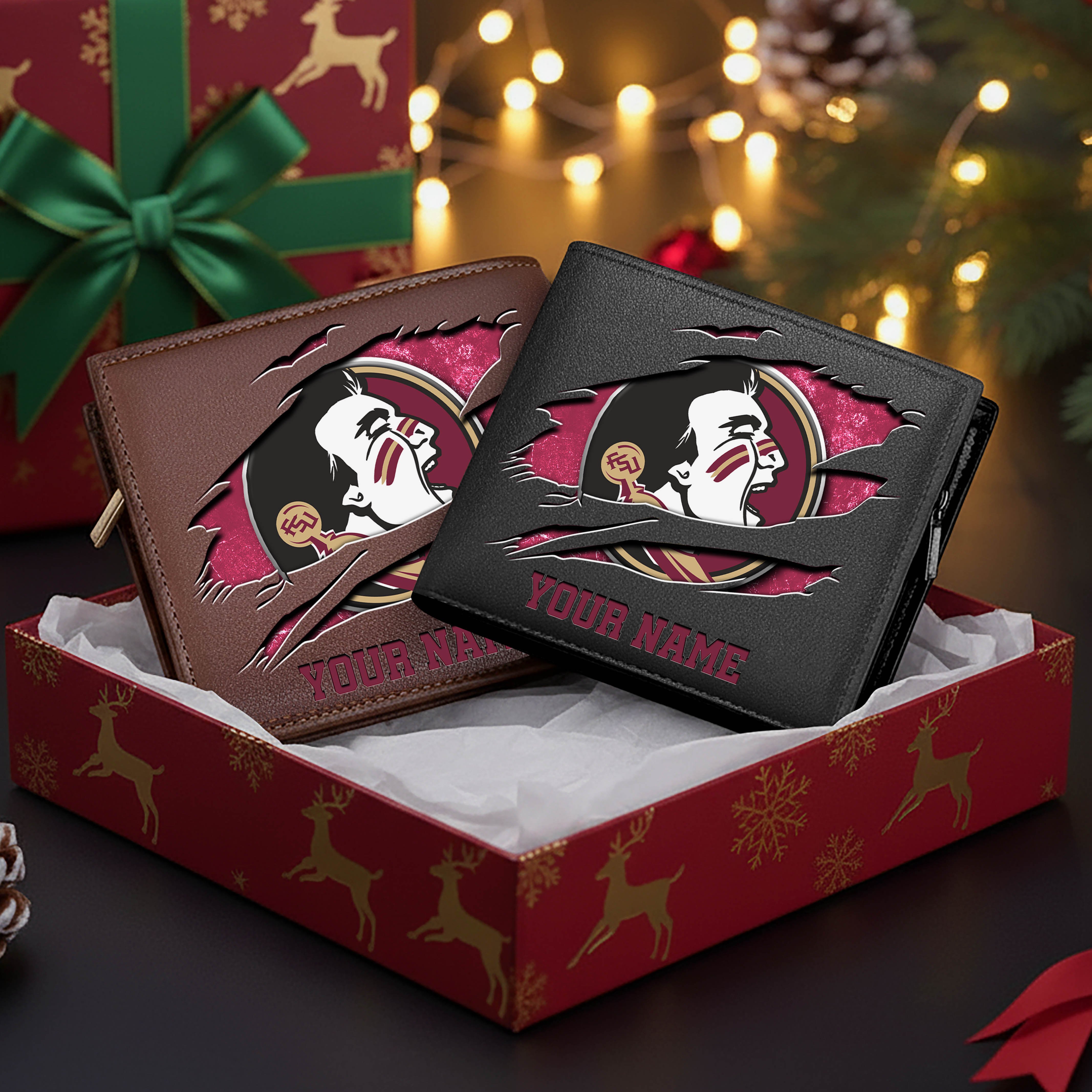 Florida State Seminoles Men Wallet Custom Your Name, Football Team Men Wallet For Fans, Gifts For Football Lovers EHIVM-08213237A