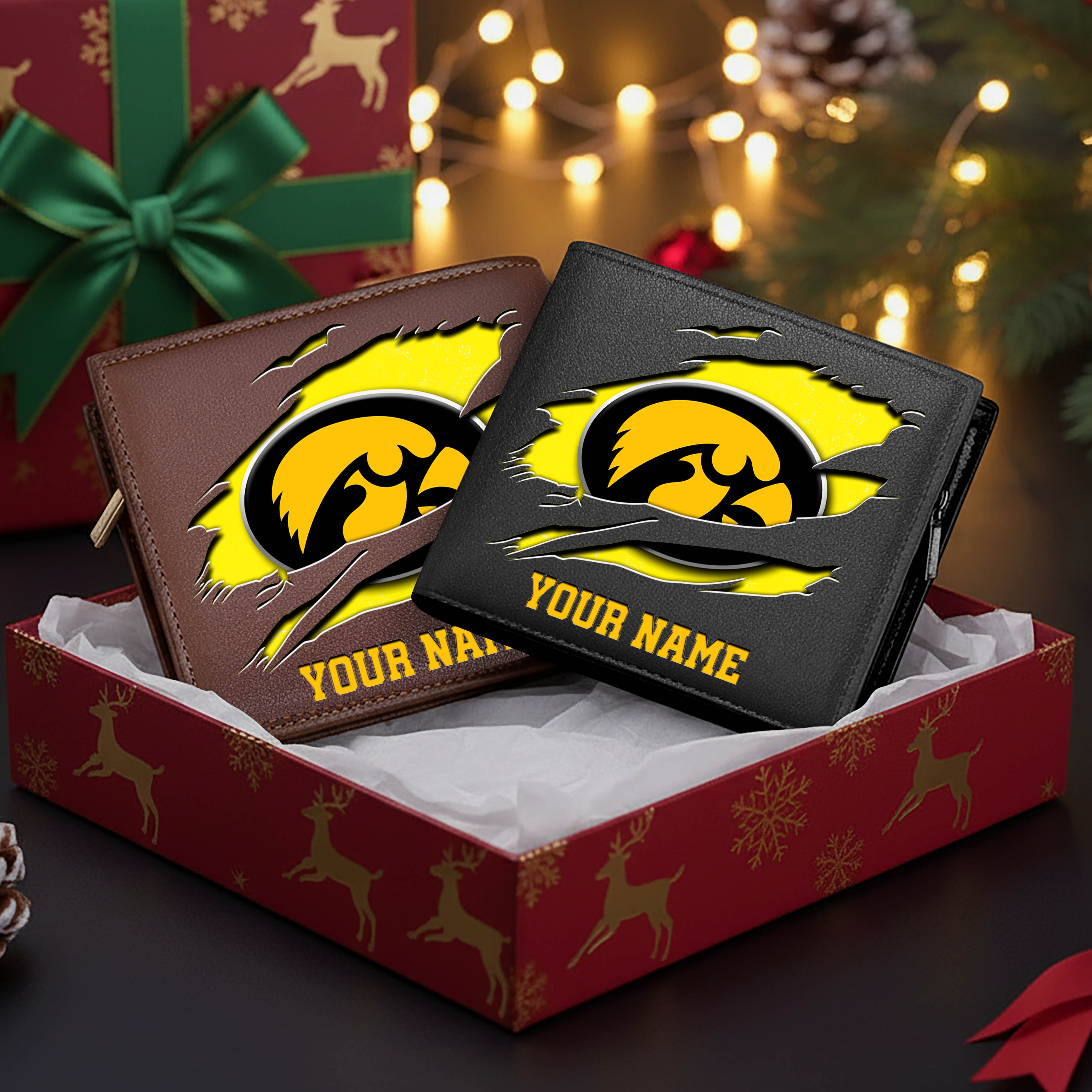 Iowa Hawkeyes Men Wallet Custom Your Name, Football Team Men Wallet For Fans, Gifts For Football Lovers EHIVM-08213237A