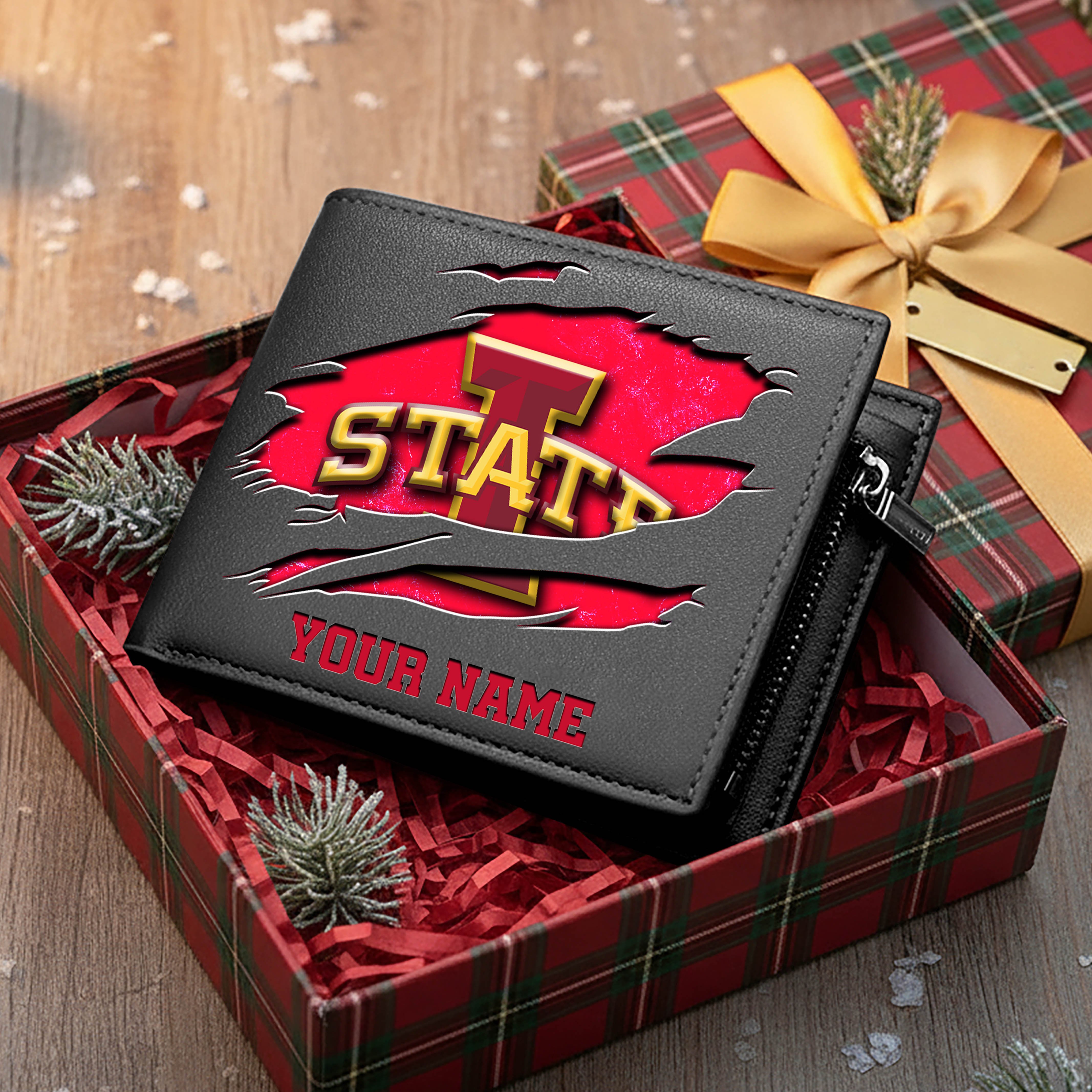 Iowa State Cyclones Men Wallet Custom Your Name, Football Team Men Wallet For Fans, Gifts For Football Lovers EHIVM-08213237A - Image 3