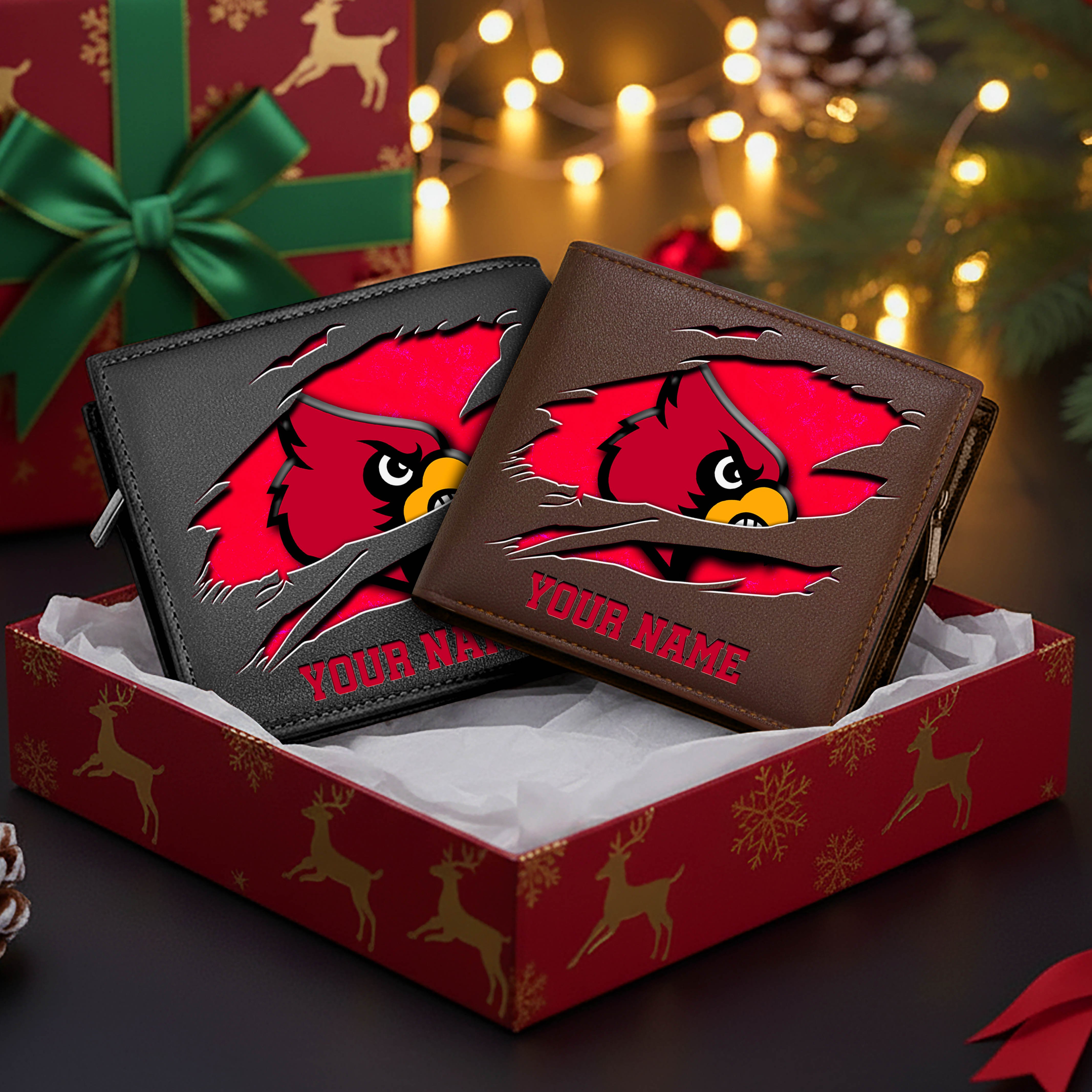 Alternative view of Louisville Cardinals Men Wallet Custom Your Name, Football Team Men Wallet For Fans, Gifts For Football Lovers EHIVM-08213237A