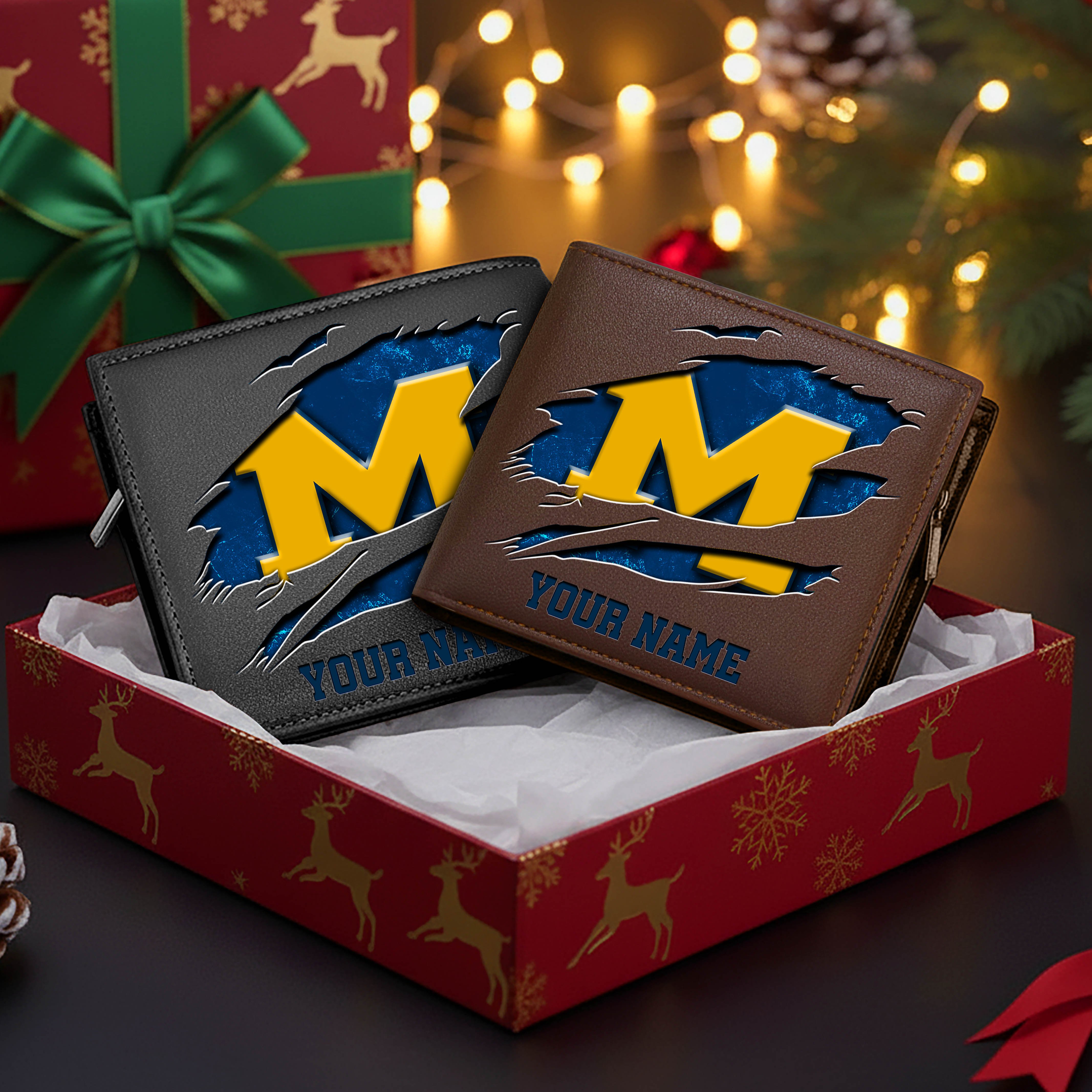 Alternative view of Michigan Wolverines Men Wallet Custom Your Name, Football Team Men Wallet For Fans, Gifts For Football Lovers EHIVM-08213237A