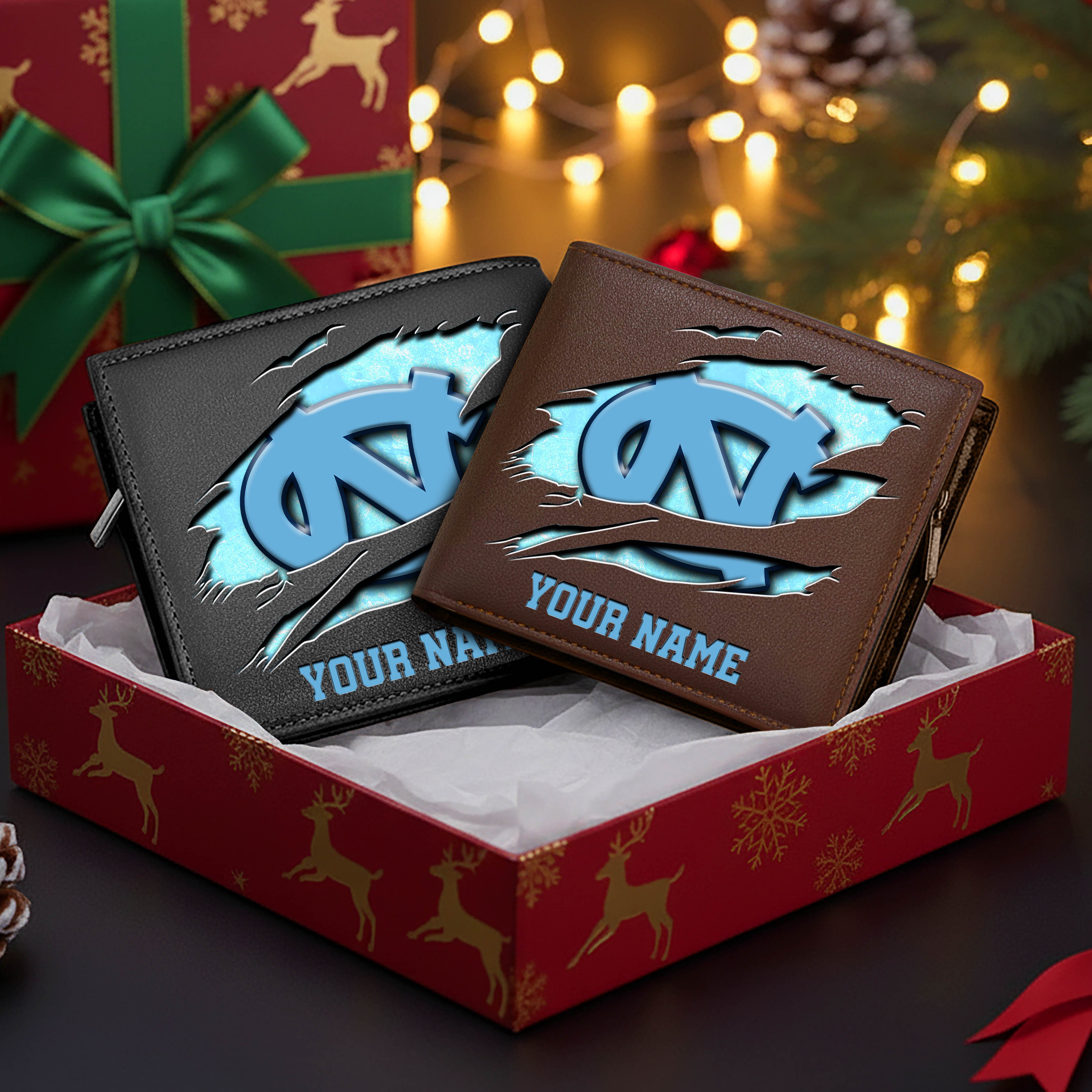 Alternative view of North Carolina Tar Heels Men Wallet Custom Your Name, Football Team Men Wallet For Fans, Gifts For Football Lovers EHIVM-08213237A