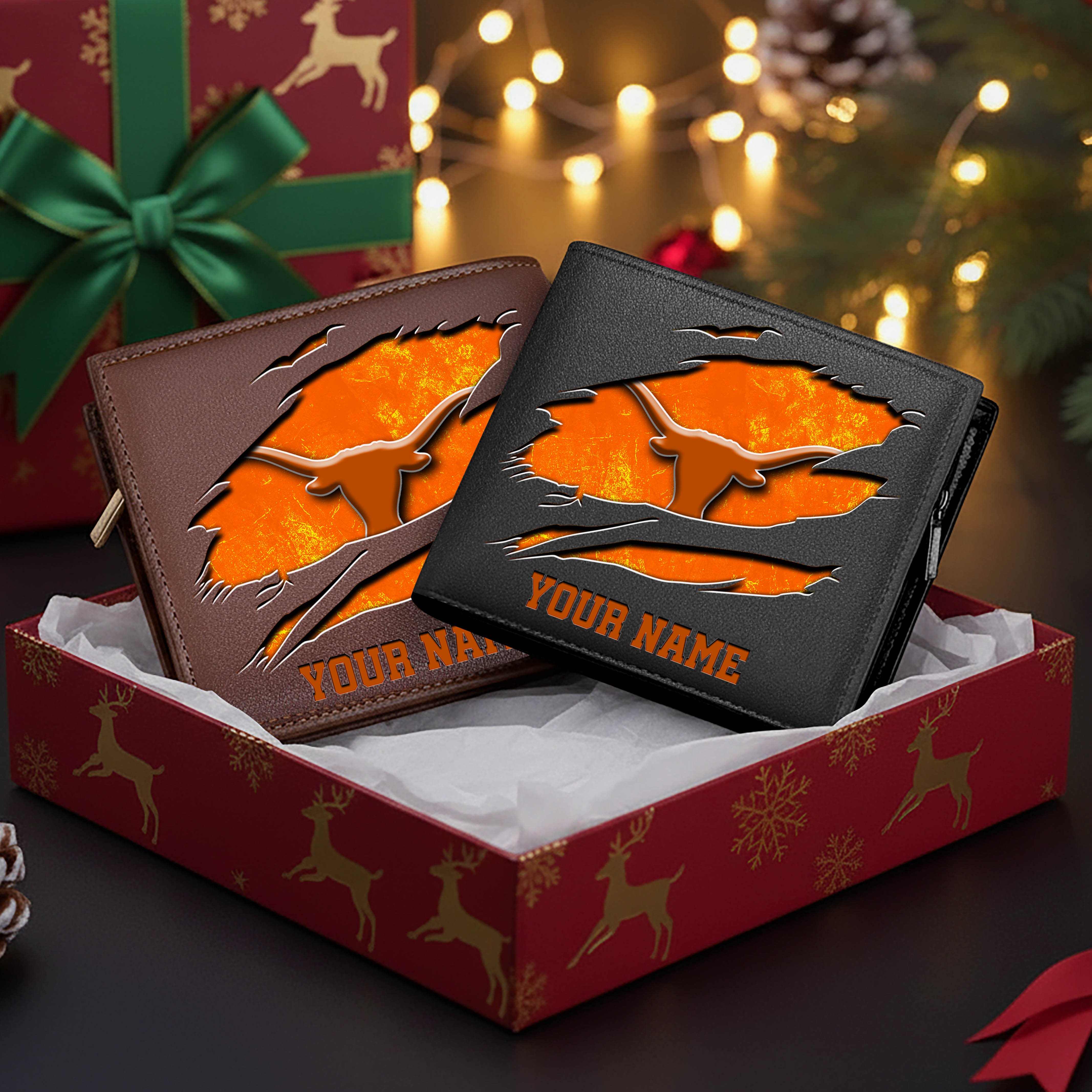 Texas Longhorns Men Wallet Custom Your Name, Football Team Men Wallet For Fans, Gifts For Football Lovers EHIVM-08213237A