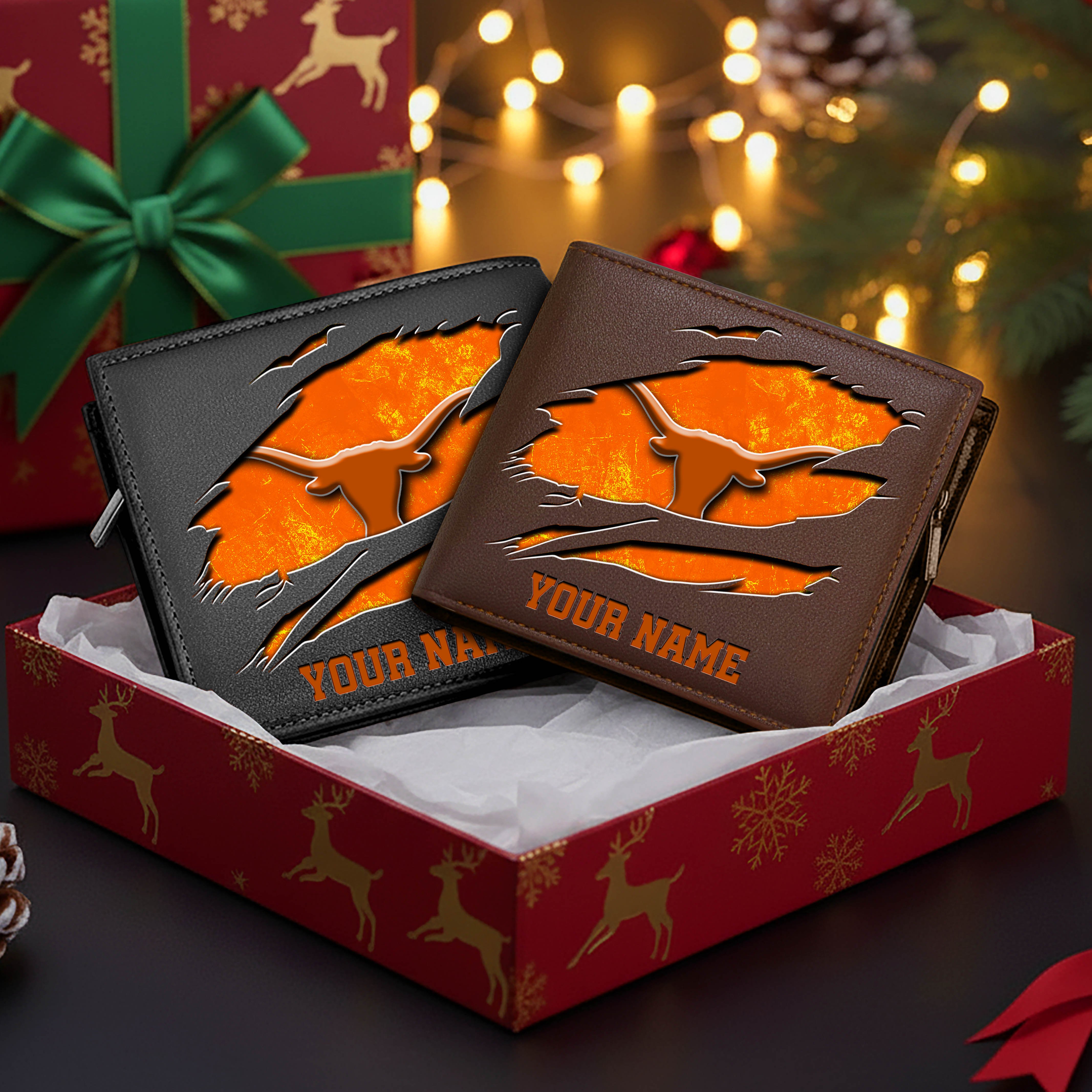 Alternative view of Texas Longhorns Men Wallet Custom Your Name, Football Team Men Wallet For Fans, Gifts For Football Lovers EHIVM-08213237A