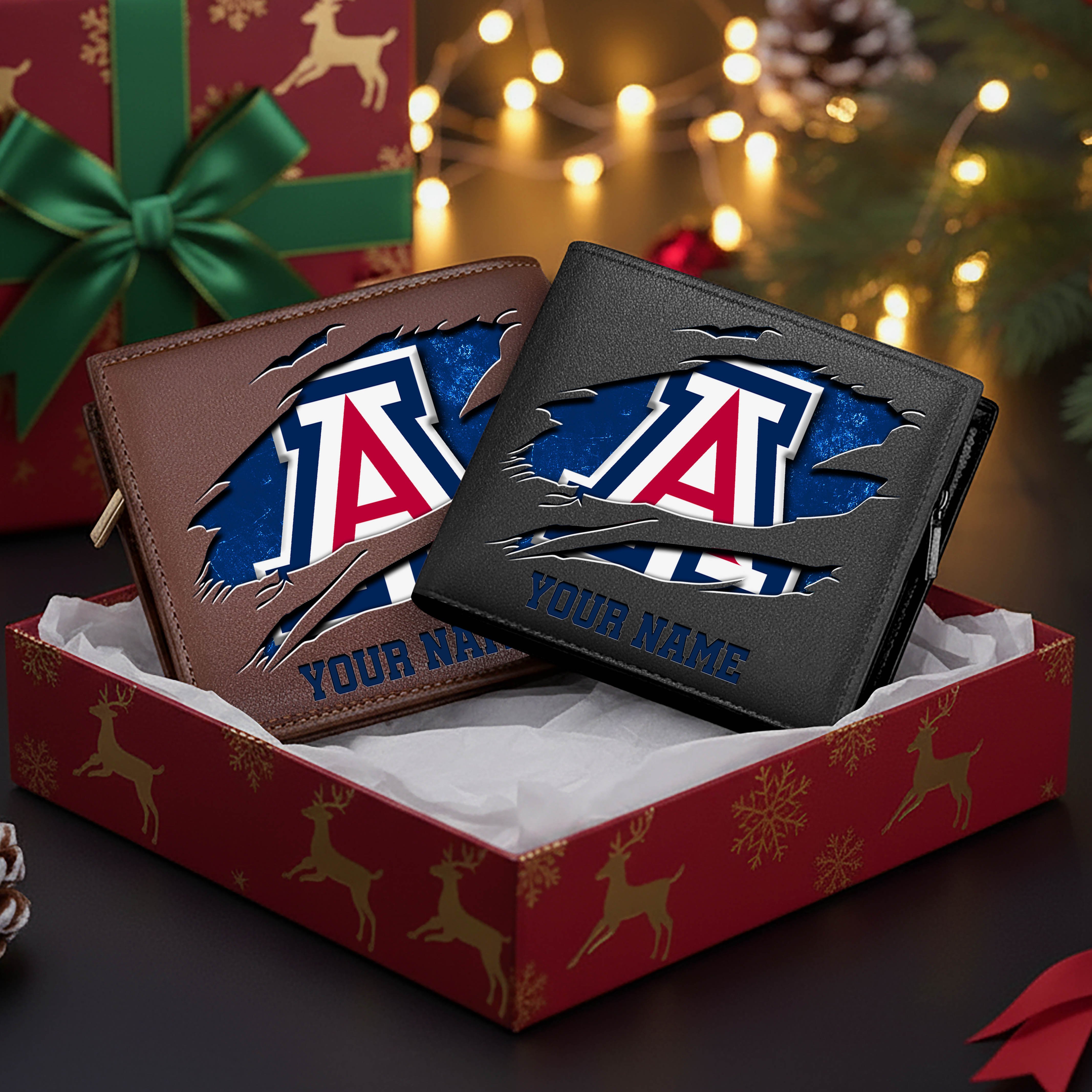 Arizona Wildcats Men Wallet Custom Your Name, Football Team Men Wallet For Fans, Gifts For Football Lovers EHIVM-08213237A