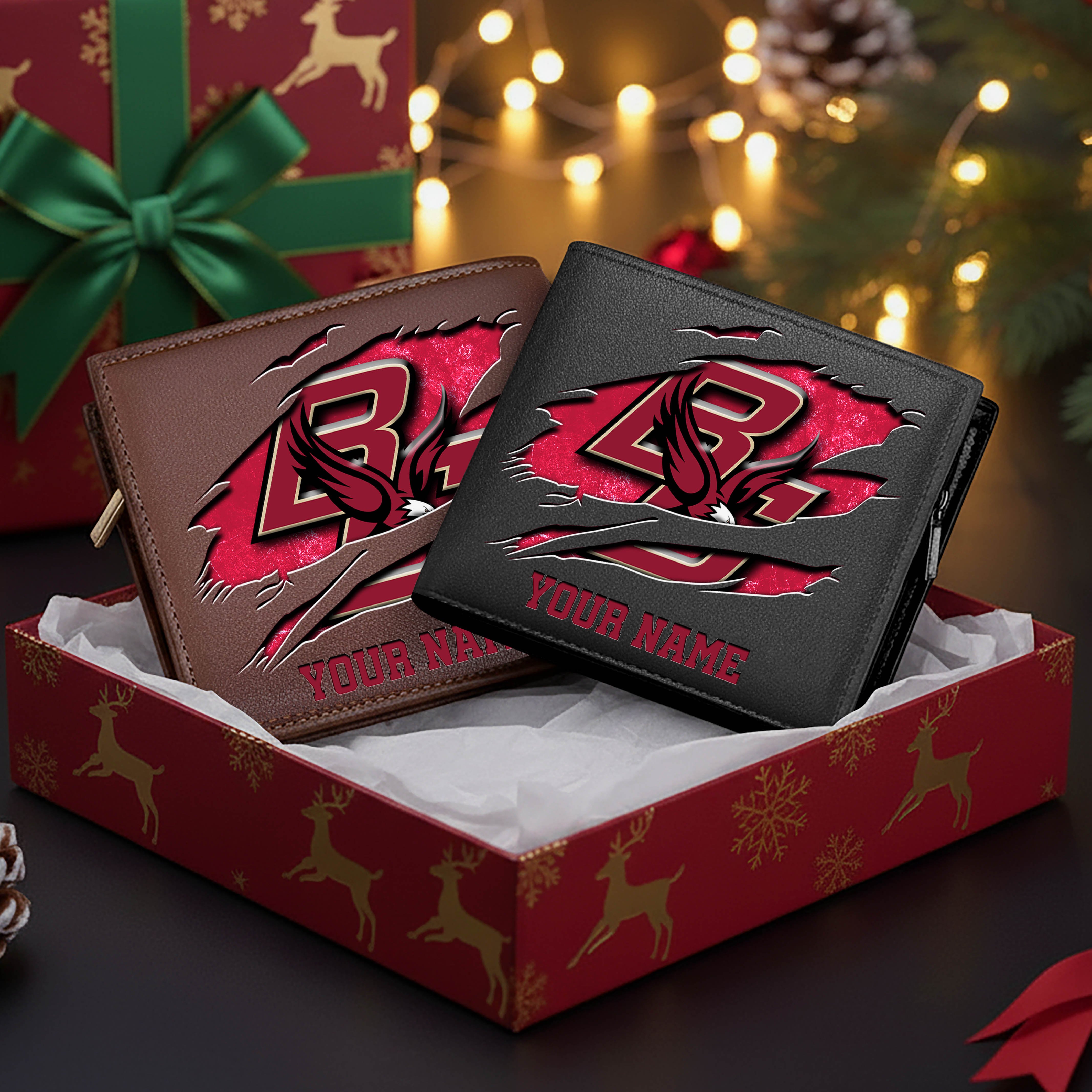 Boston College Eagles Men Wallet Custom Your Name, Football Team Men Wallet For Fans, Gifts For Football Lovers EHIVM-08213237A