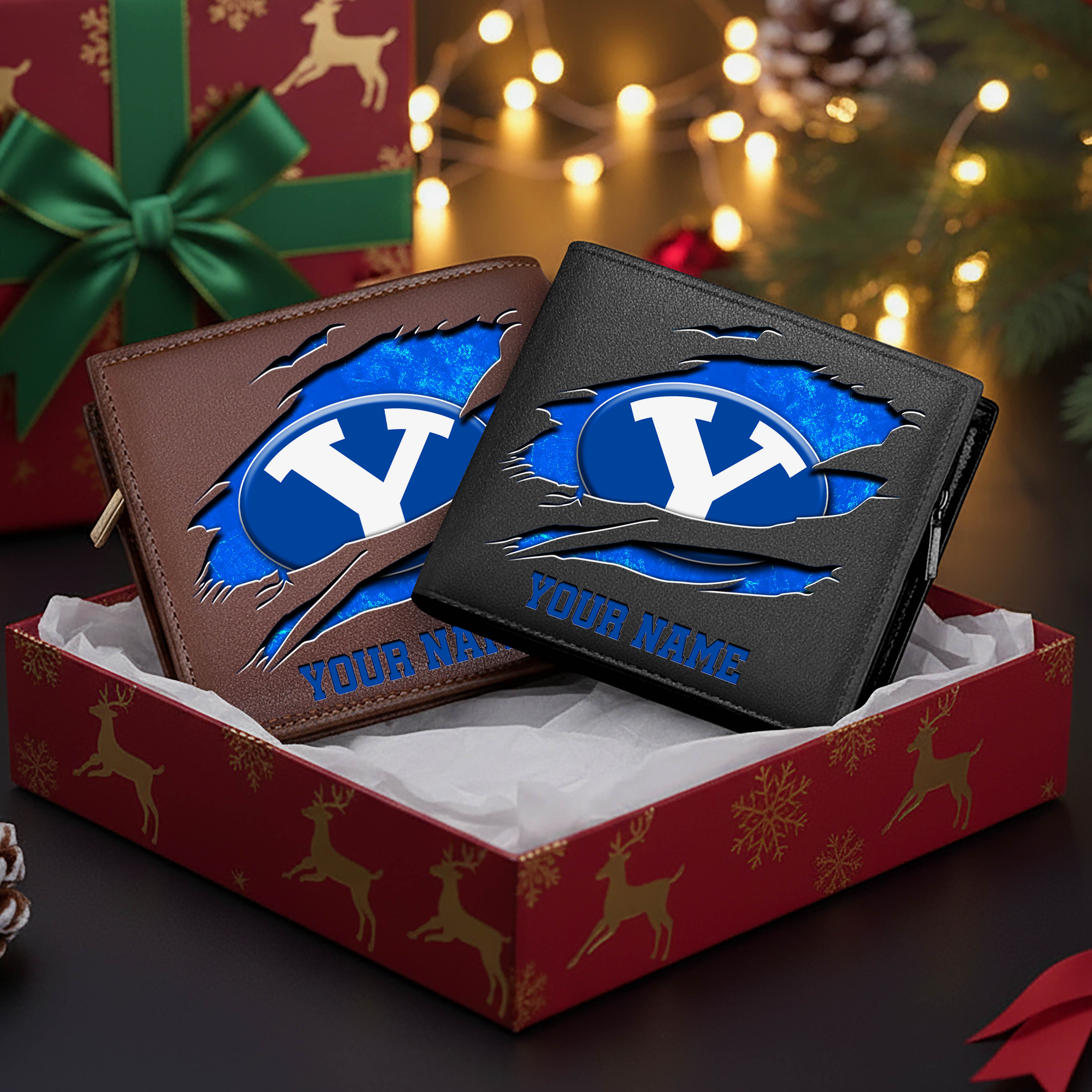 BYU Cougars Men Wallet Custom Your Name, Football Team Men Wallet For Fans, Gifts For Football Lovers EHIVM-08213237A