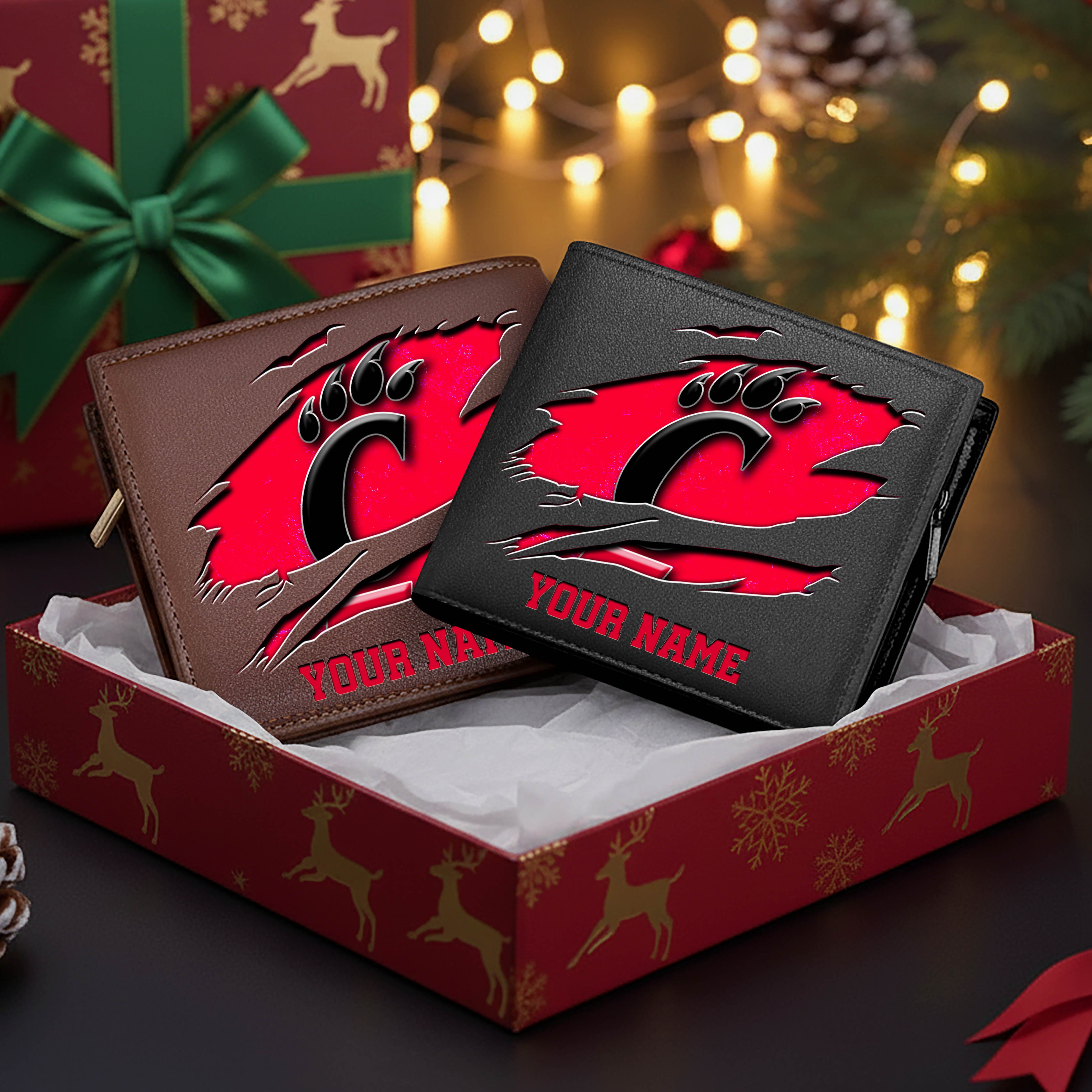 Cincinnati Bearcats Men Wallet Custom Your Name, Football Team Men Wallet For Fans, Gifts For Football Lovers EHIVM-08213237A