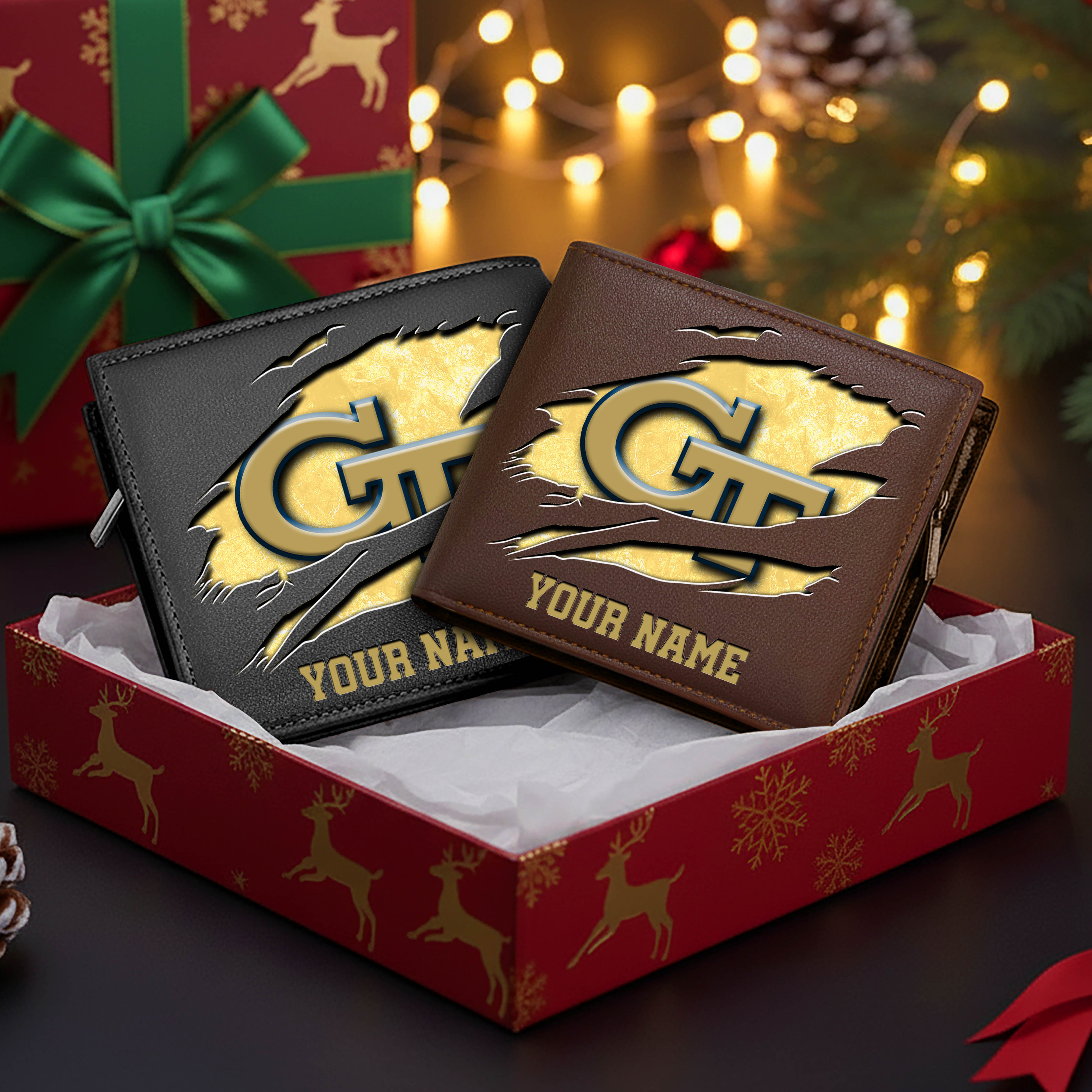 Alternative view of Georgia Tech Yellow Jackets Men Wallet Custom Your Name, Football Team Men Wallet For Fans, Gifts For Football Lovers EHIVM-08213237A
