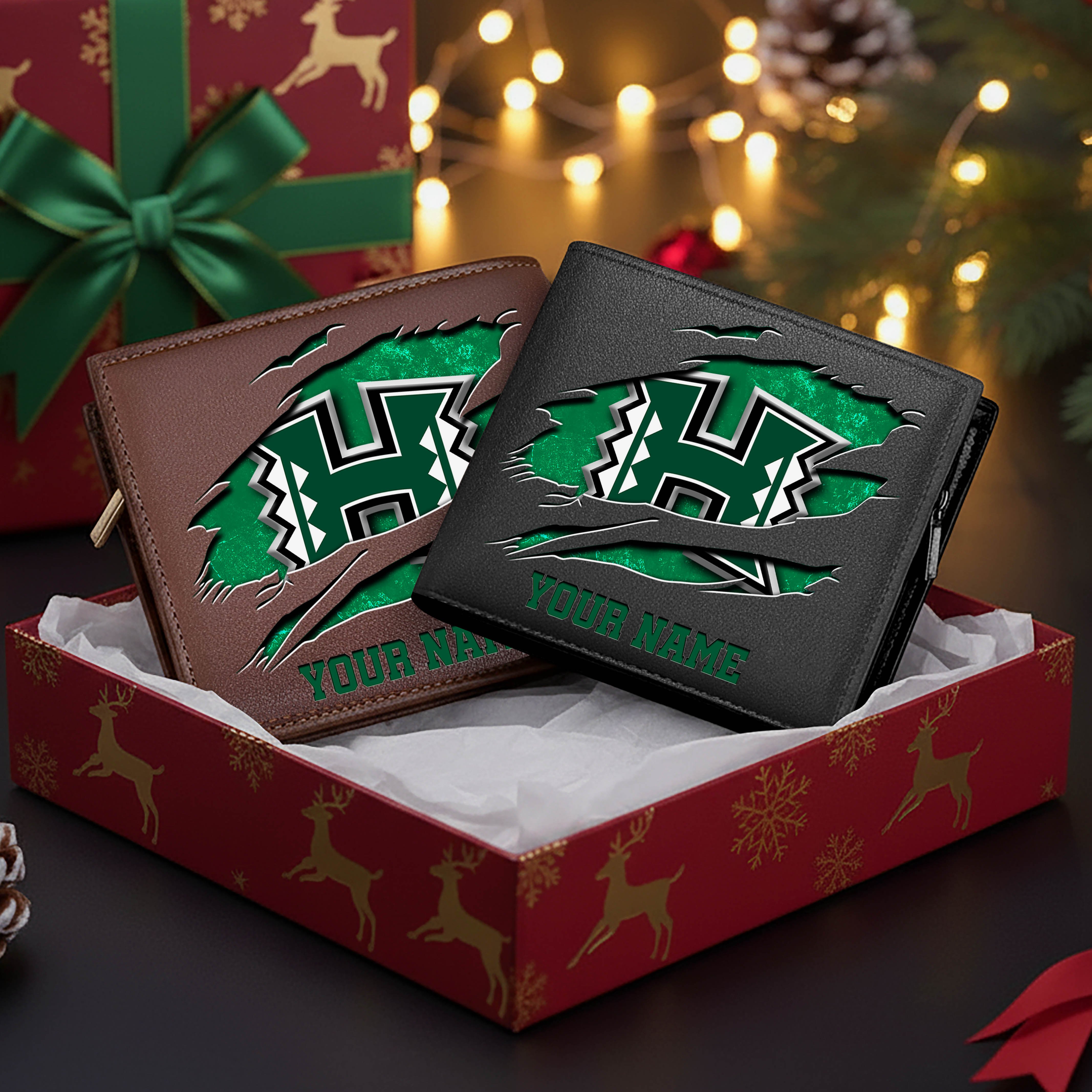 Hawaii Rainbow Warriors Men Wallet Custom Your Name, Football Team Men Wallet For Fans, Gifts For Football Lovers EHIVM-08213237A