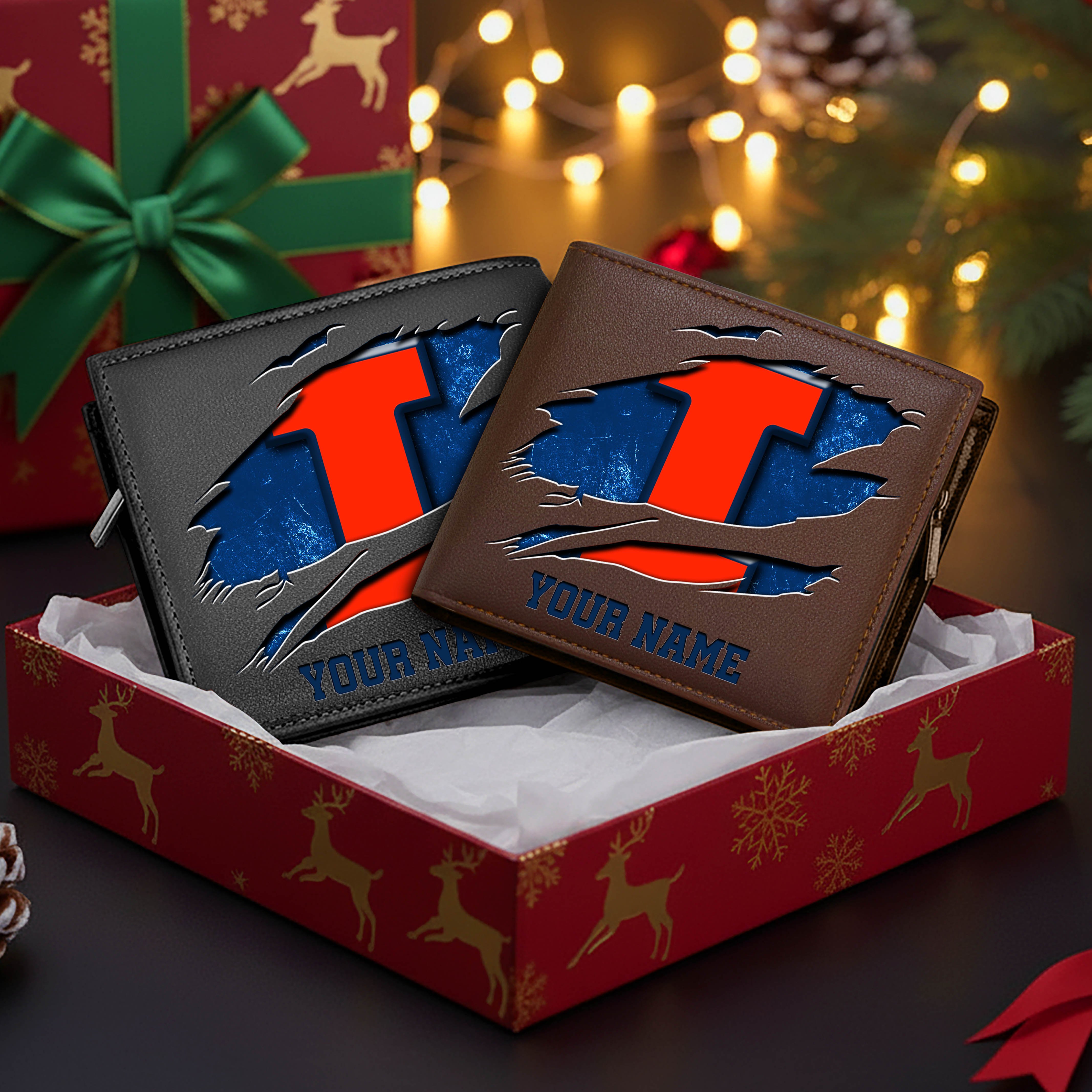 Alternative view of Illinois Fighting Illini Men Wallet Custom Your Name, Football Team Men Wallet For Fans, Gifts For Football Lovers EHIVM-08213237A
