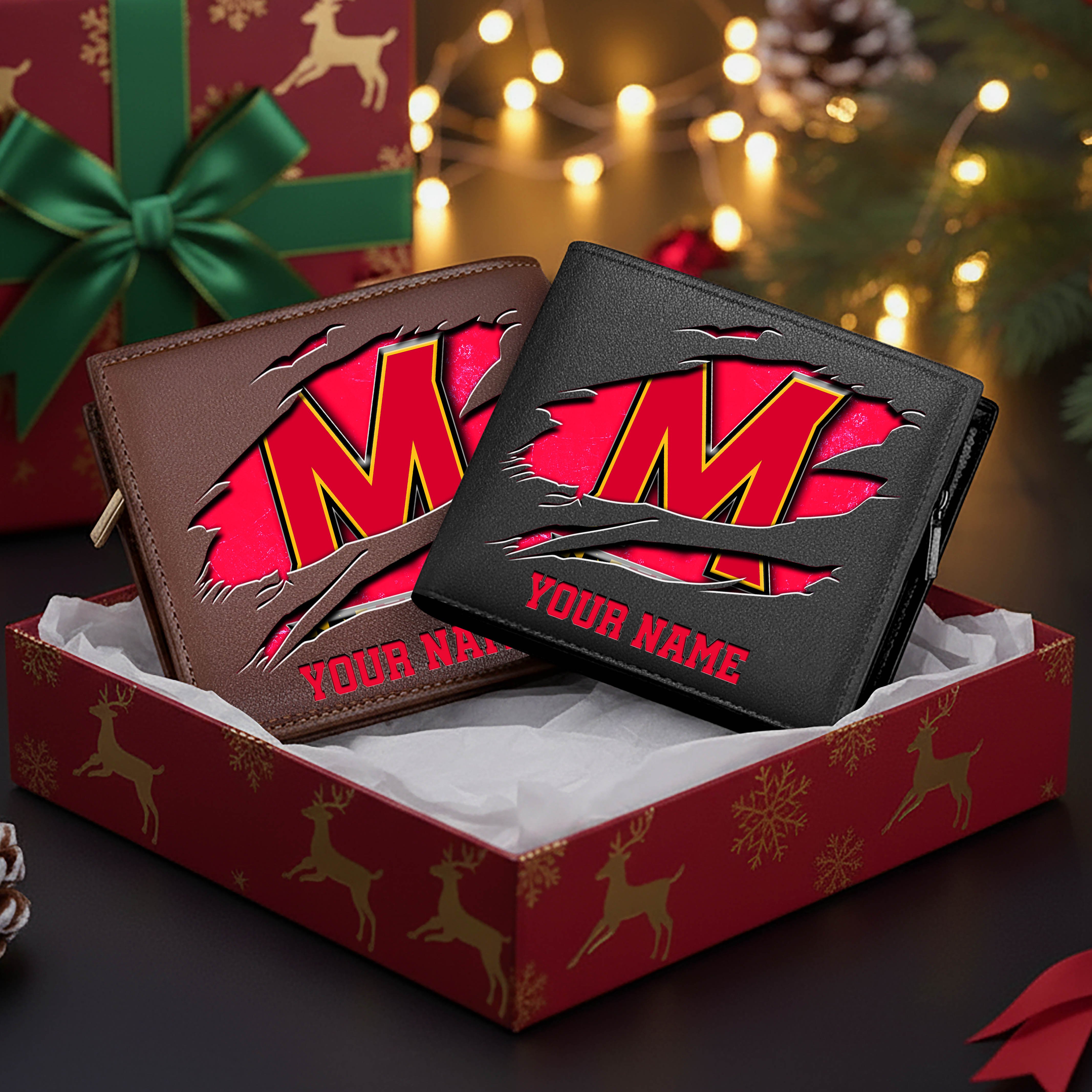 Maryland Terrapins Men Wallet Custom Your Name, Football Team Men Wallet For Fans, Gifts For Football Lovers EHIVM-08213237A