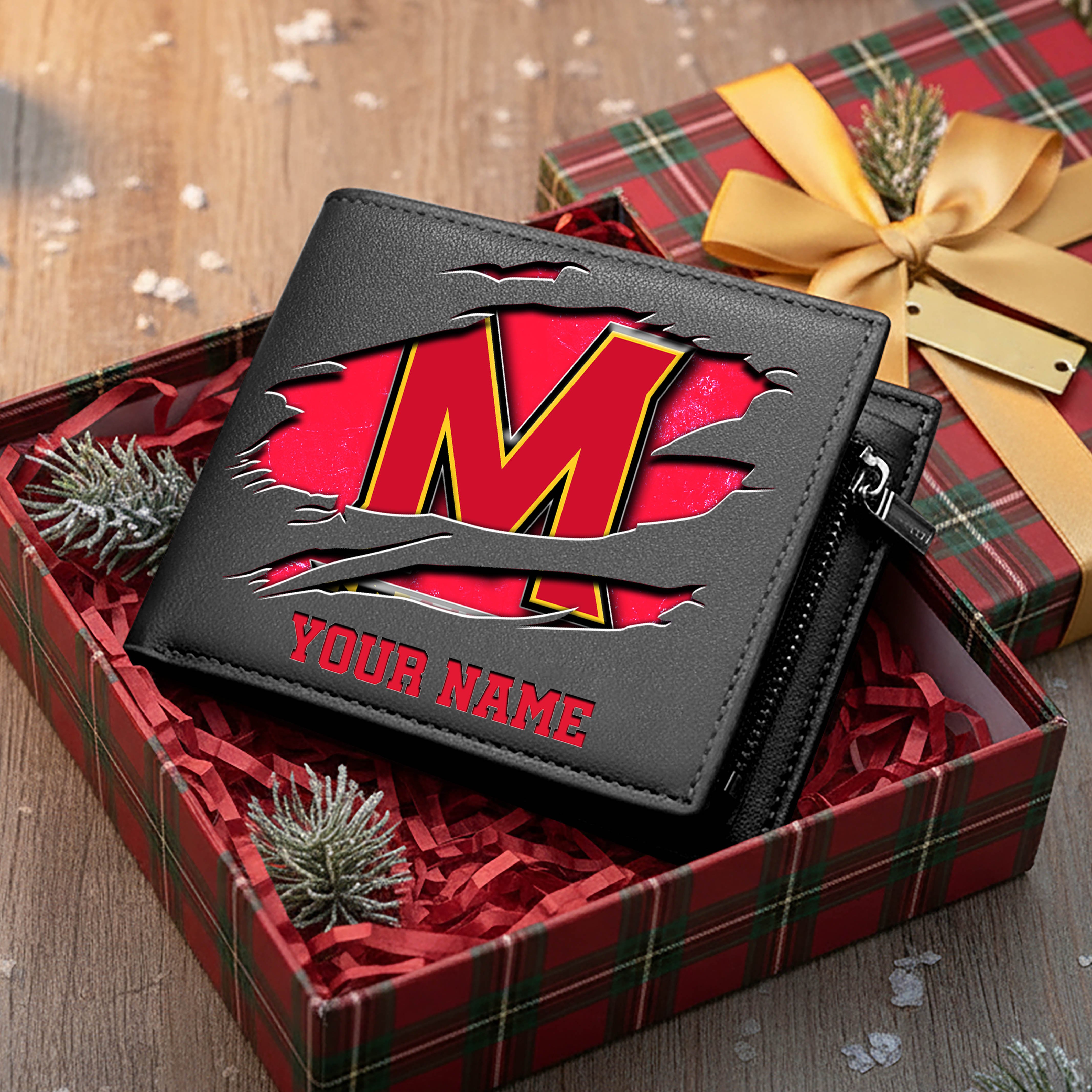 Maryland Terrapins Men Wallet Custom Your Name, Football Team Men Wallet For Fans, Gifts For Football Lovers EHIVM-08213237A - Image 3