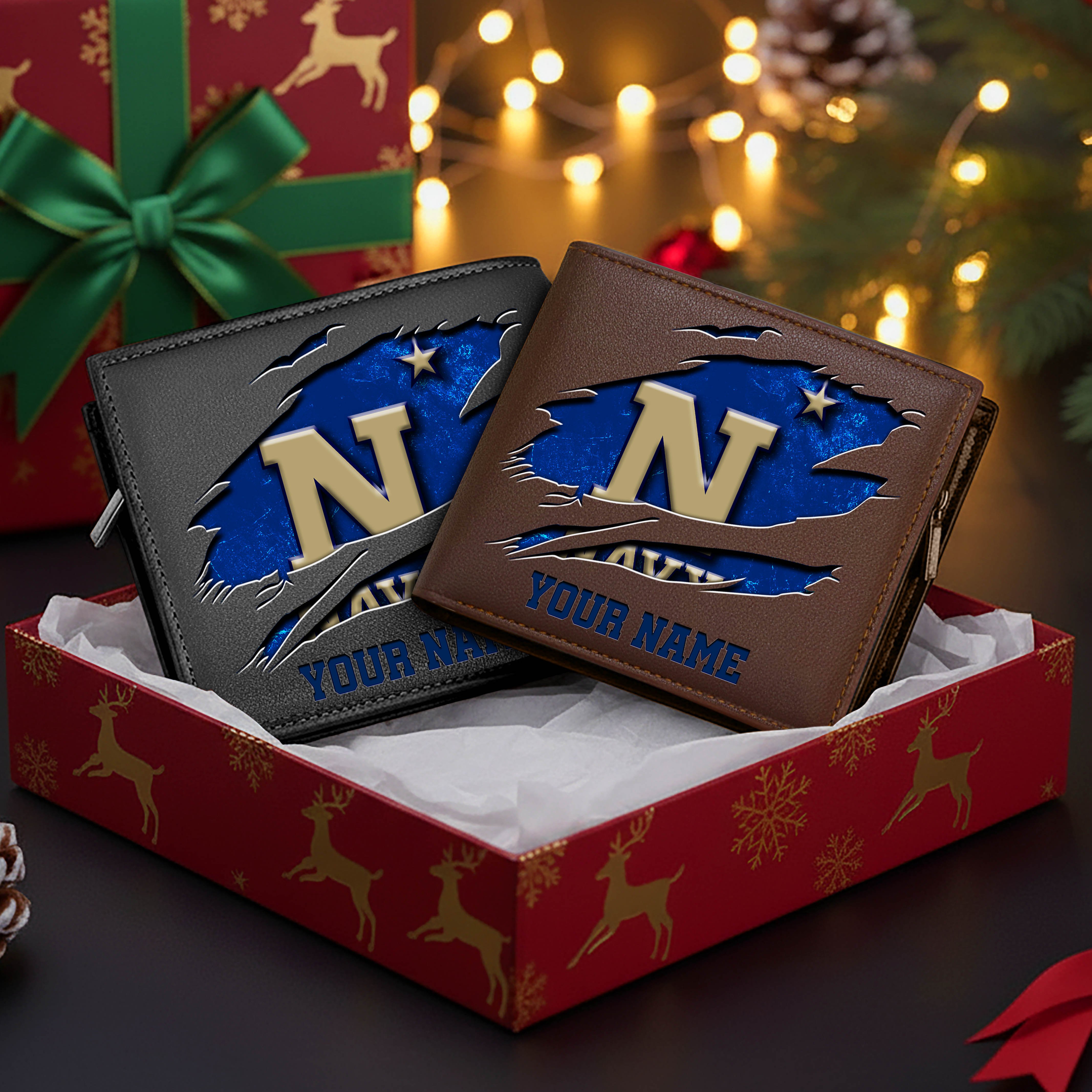 Alternative view of Navy Midshipmen Men Wallet Custom Your Name, Football Team Men Wallet For Fans, Gifts For Football Lovers EHIVM-08213237A