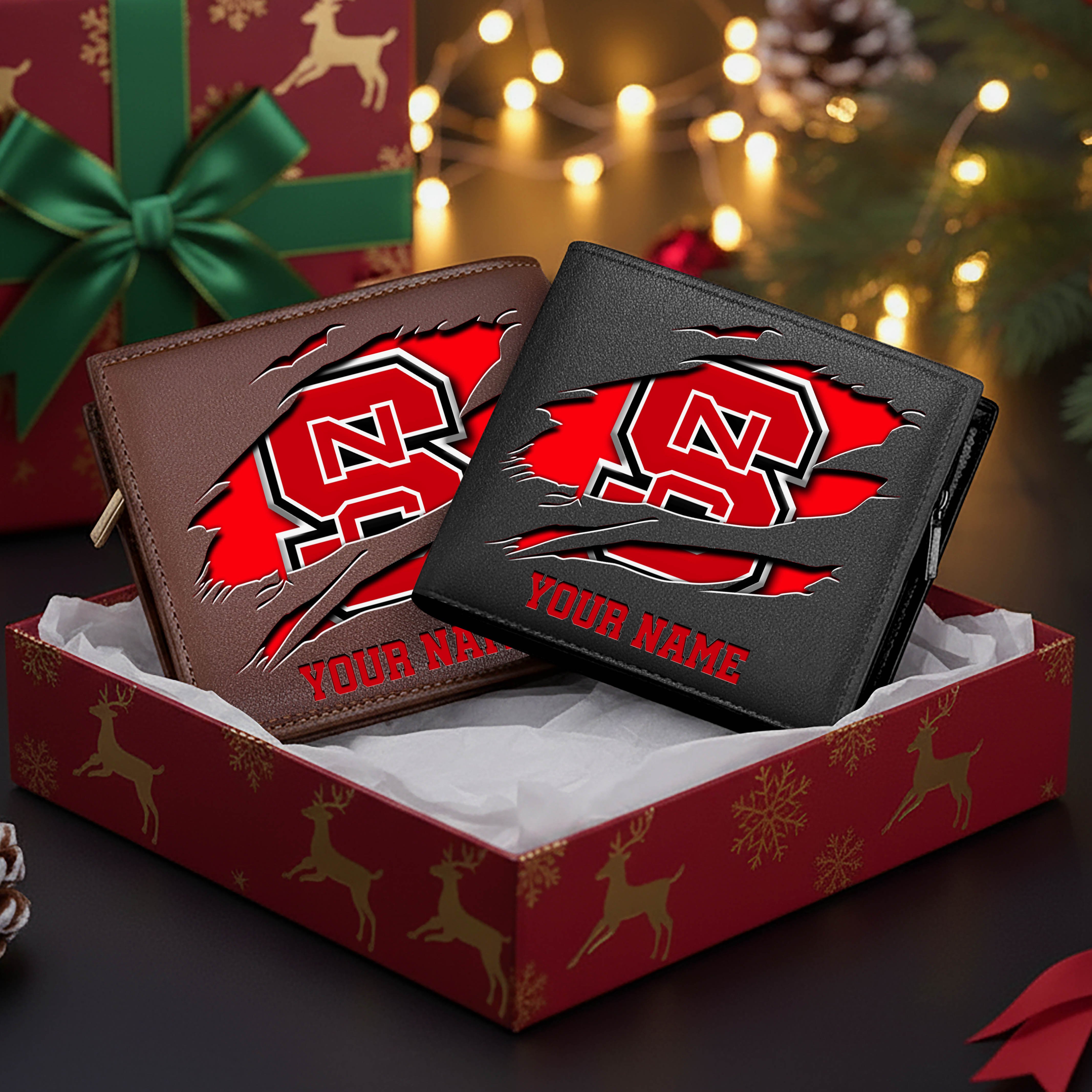 NC State Wolfpack Men Wallet Custom Your Name, Football Team Men Wallet For Fans, Gifts For Football Lovers EHIVM-08213237A