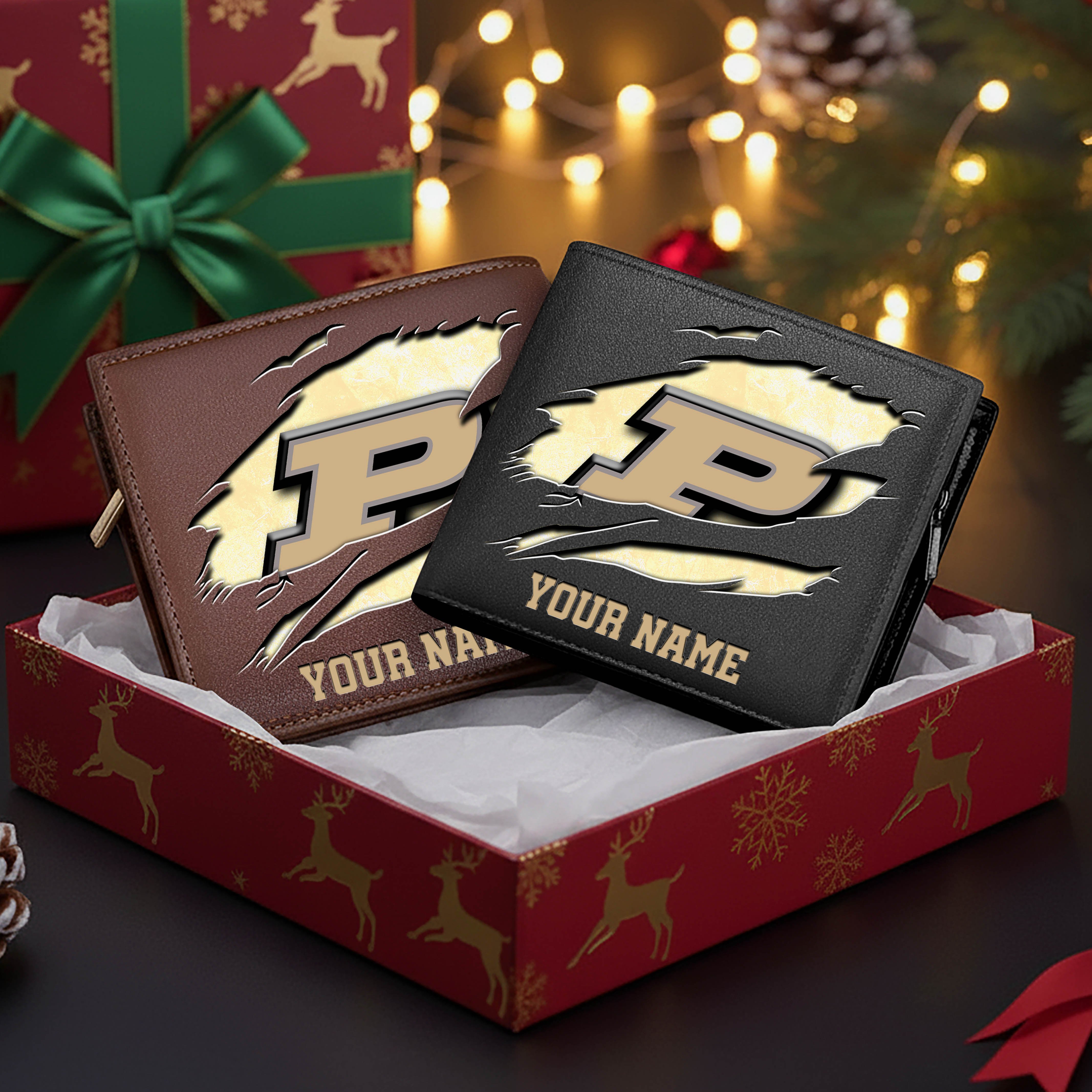 Purdue Boilermakers Men Wallet Custom Your Name, Football Team Men Wallet For Fans, Gifts For Football Lovers EHIVM-08213237A
