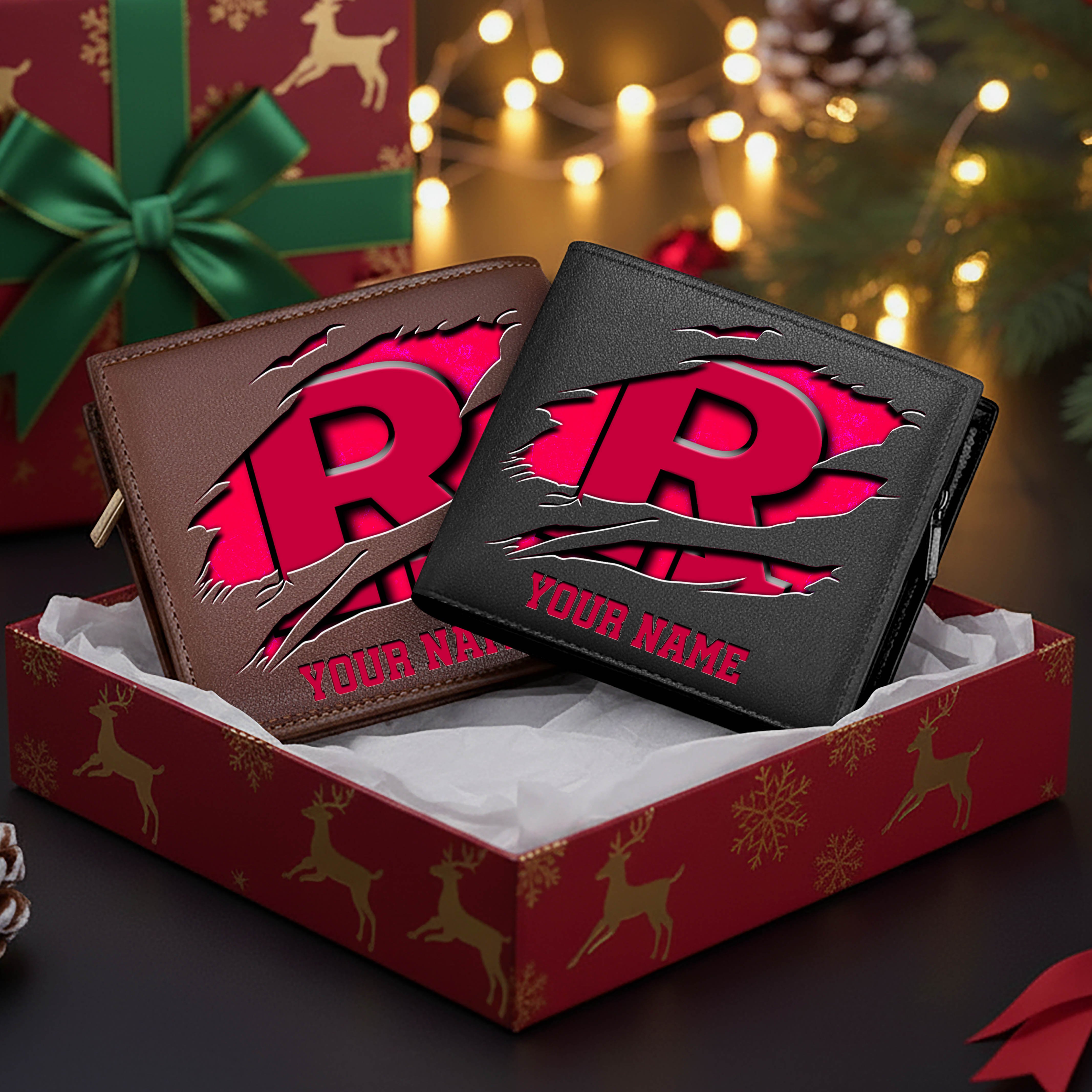 Rutgers Scarlet Knights Men Wallet Custom Your Name, Football Team Men Wallet For Fans, Gifts For Football Lovers EHIVM-08213237A