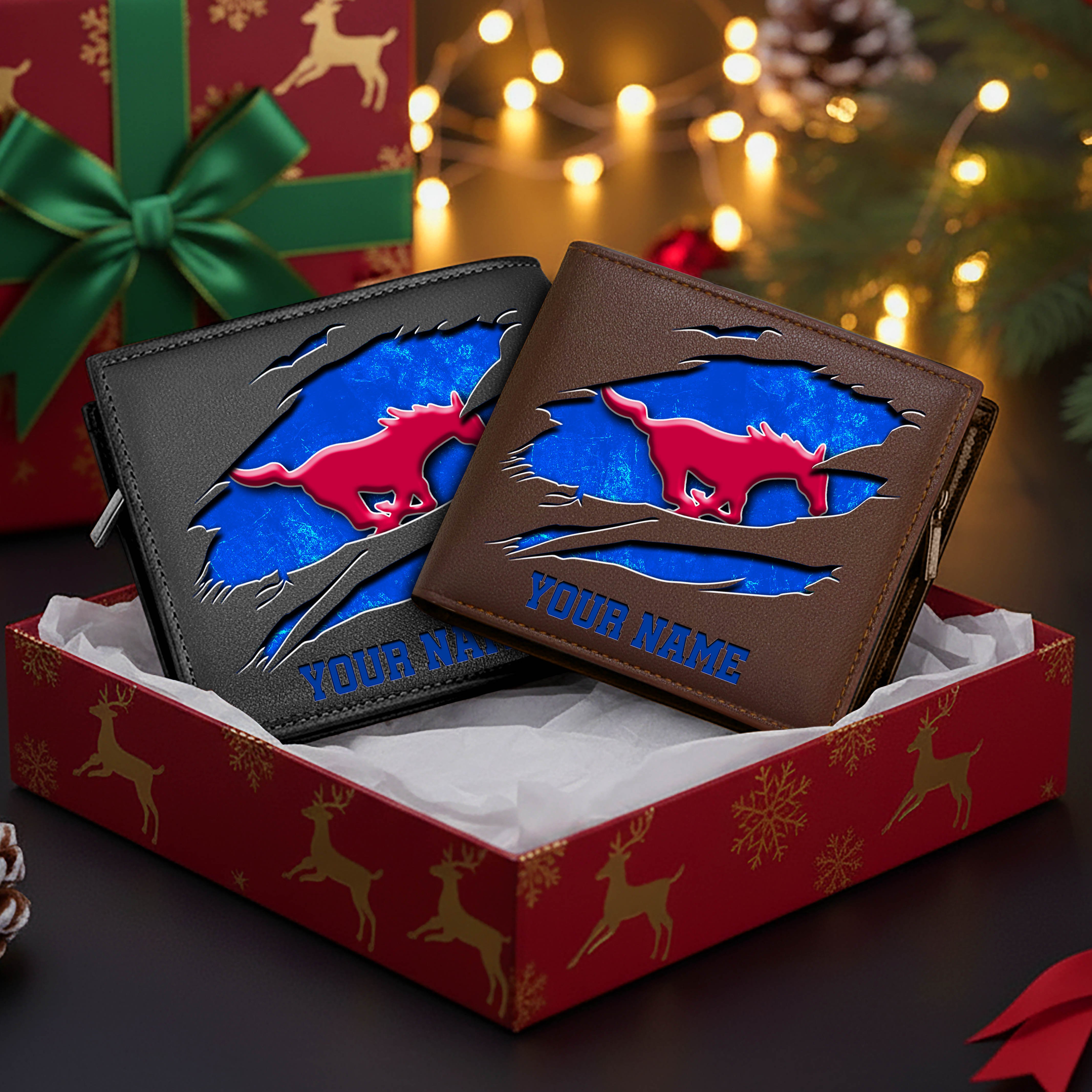 Alternative view of SMU Mustangs Men Wallet Custom Your Name, Football Team Men Wallet For Fans, Gifts For Football Lovers EHIVM-08213237A