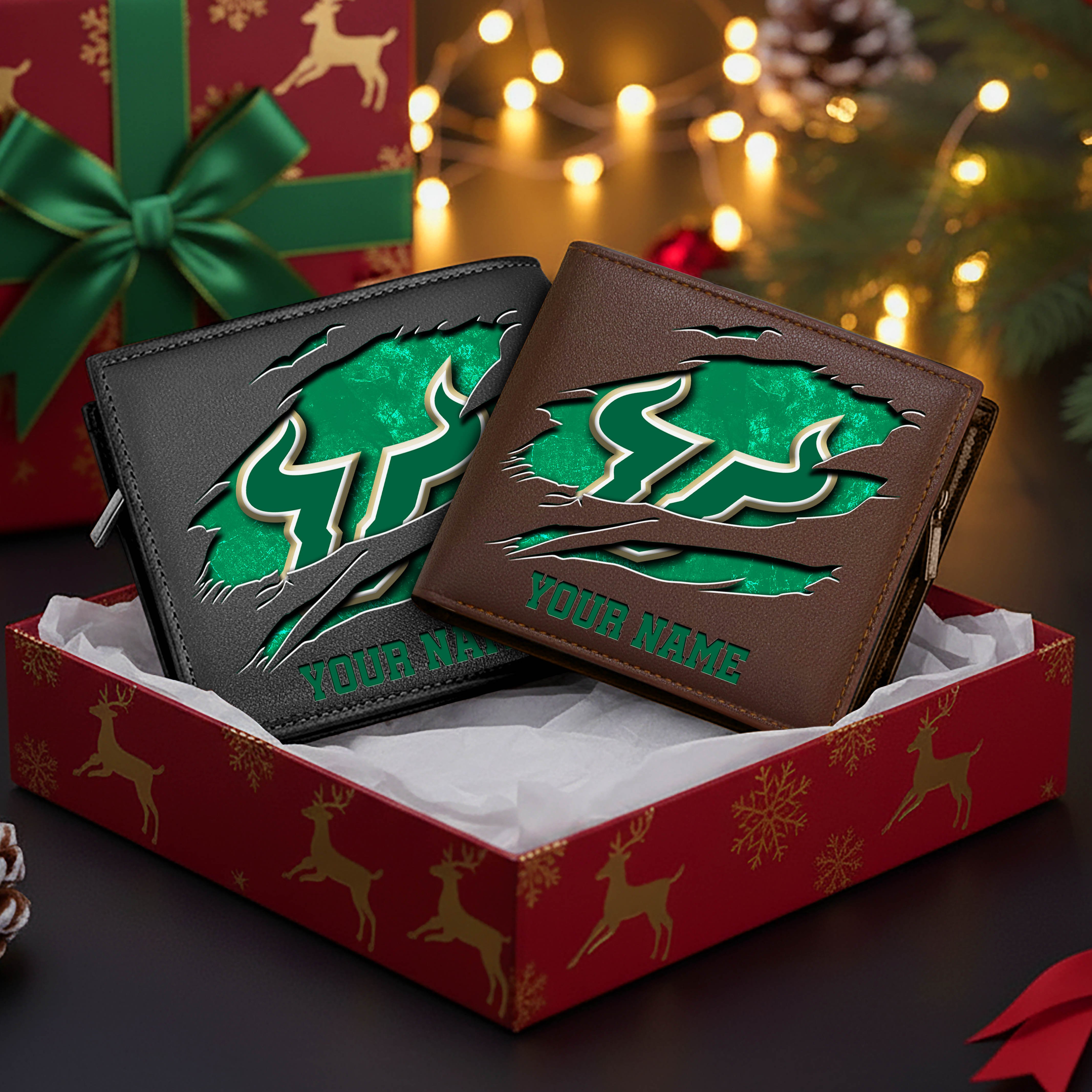 Alternative view of South Florida Bulls Men Wallet Custom Your Name, Football Team Men Wallet For Fans, Gifts For Football Lovers EHIVM-08213237A