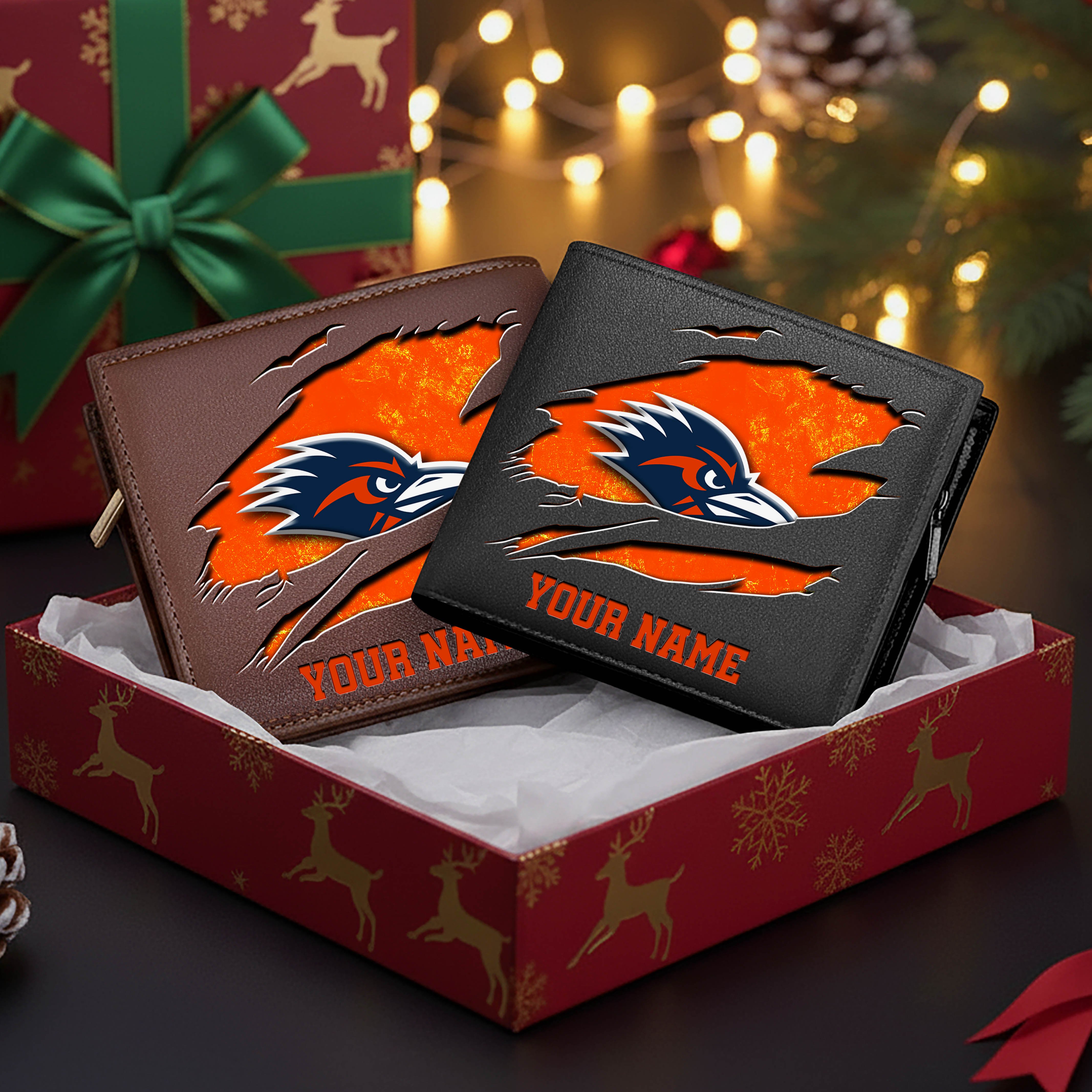 UTSA Roadrunners Men Wallet Custom Your Name, Football Team Men Wallet For Fans, Gifts For Football Lovers EHIVM-08213237A