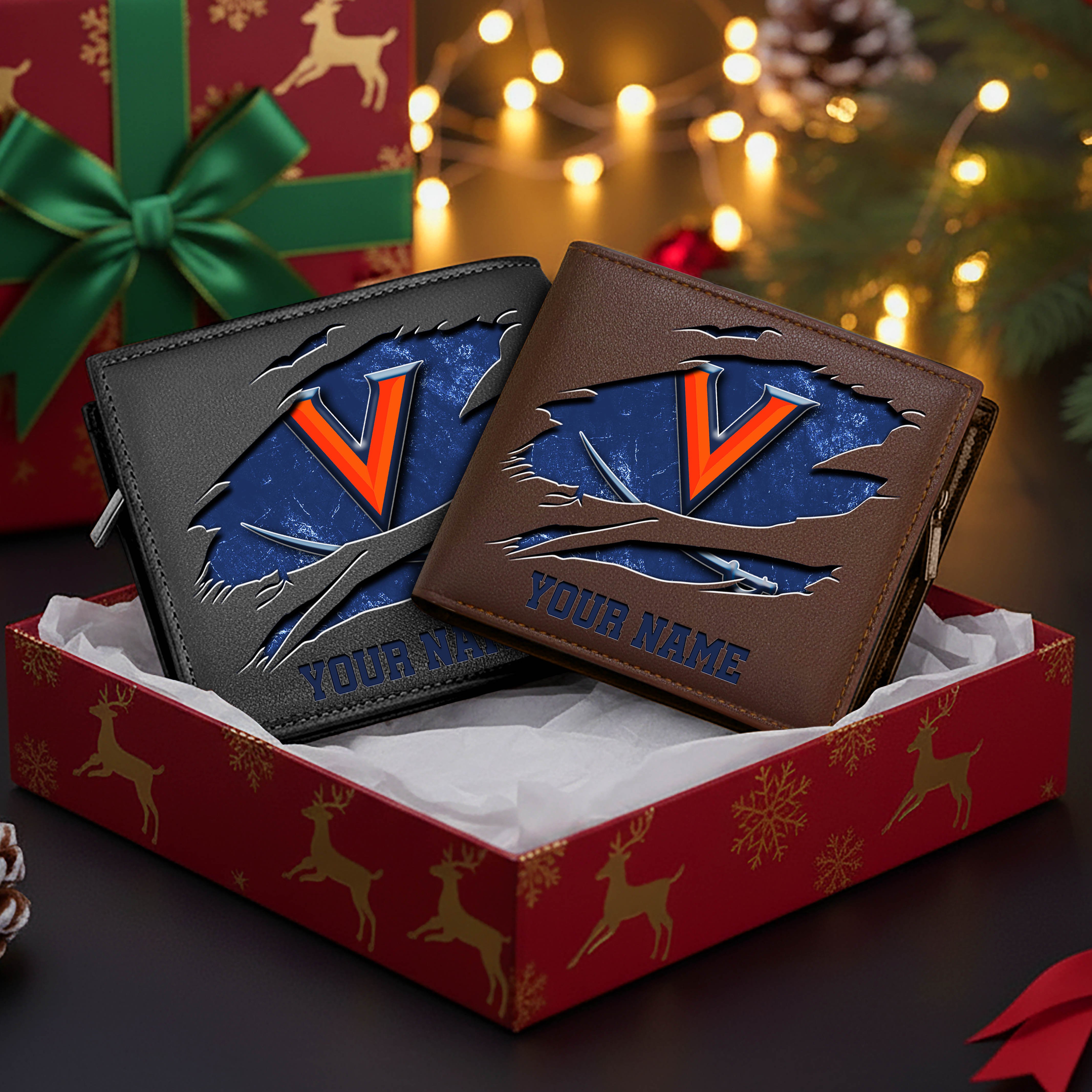 Alternative view of Virginia Cavaliers Men Wallet Custom Your Name, Football Team Men Wallet For Fans, Gifts For Football Lovers EHIVM-08213237A