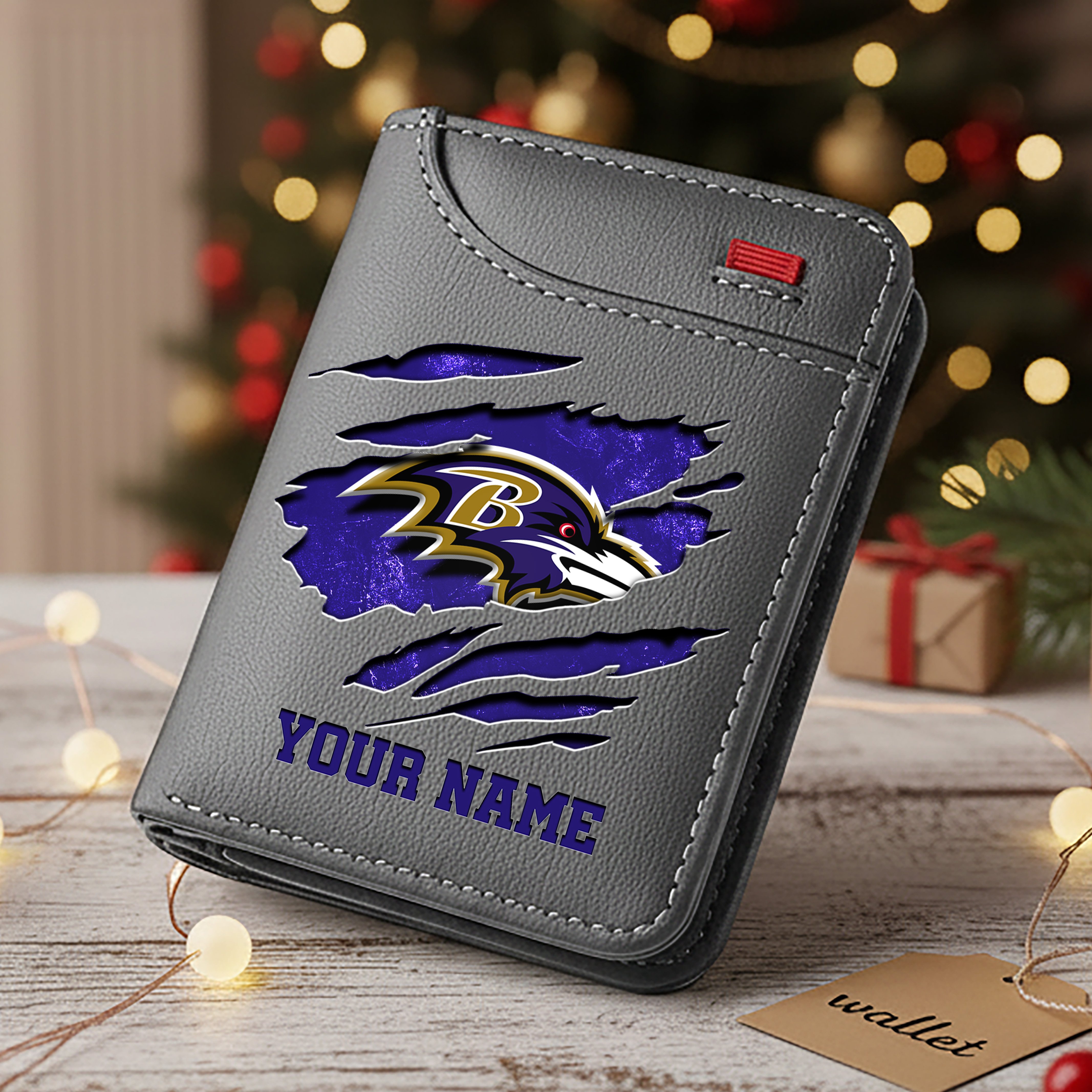 Alternative view of Baltimore Ravens Men Wallet Custom Your Name, Football Team Men Wallet For Fans, Gifts For Football Lovers EHIVM-10023798N