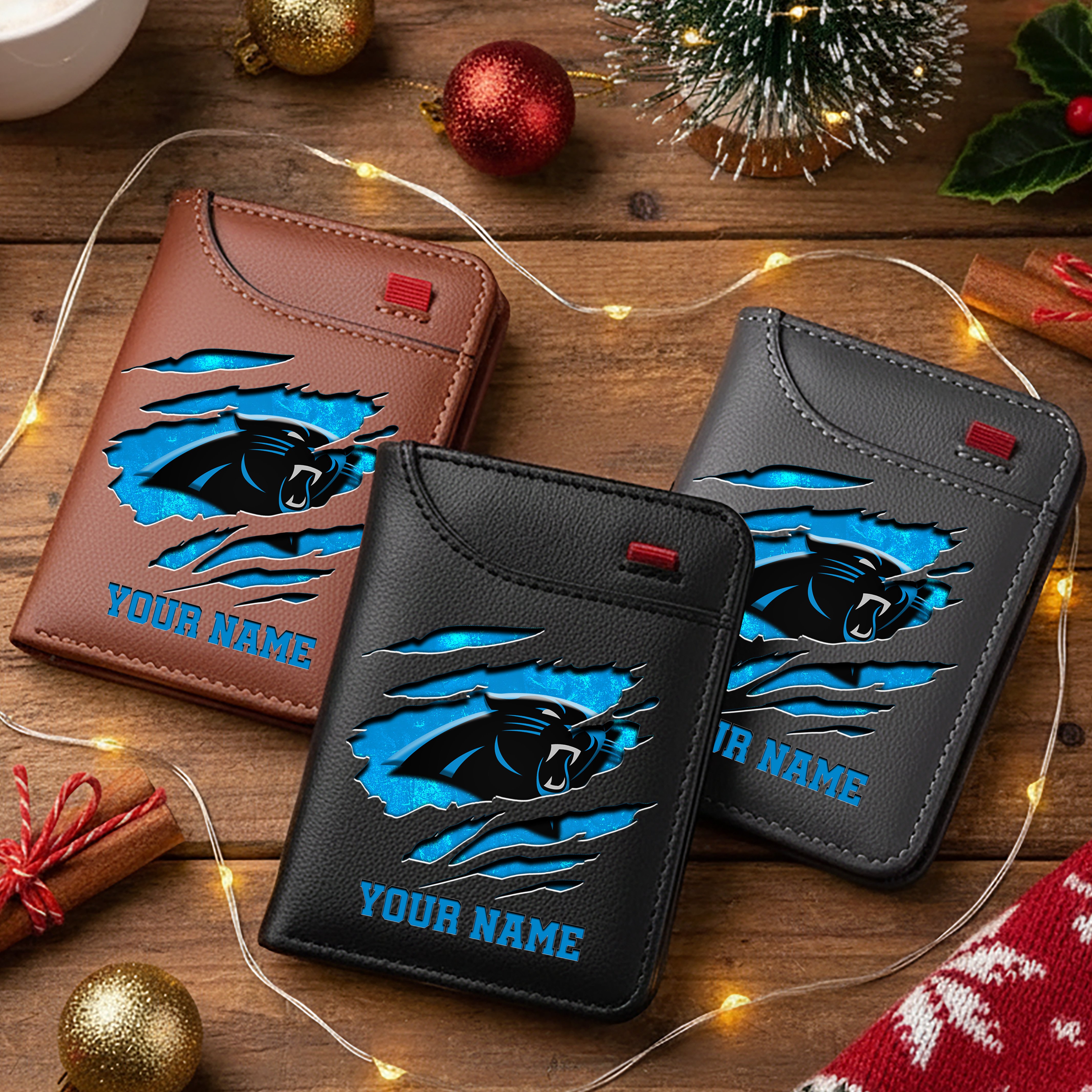 Carolina Panthers Men Wallet Custom Your Name, Football Team Men Wallet For Fans, Gifts For Football Lovers EHIVM-10023798N