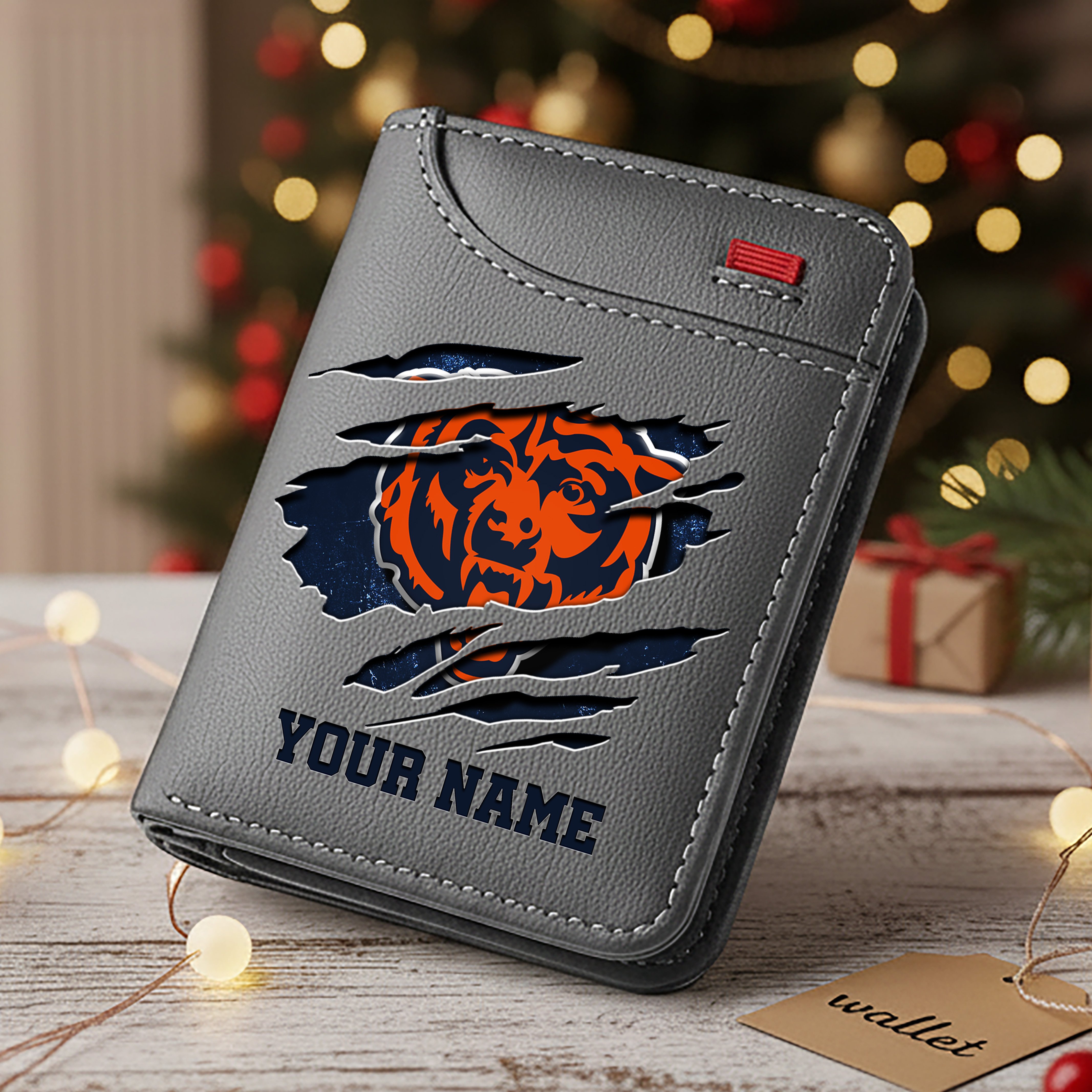 Alternative view of Chicago Bears Men Wallet Custom Your Name, Football Team Men Wallet For Fans, Gifts For Football Lovers EHIVM-10023798N