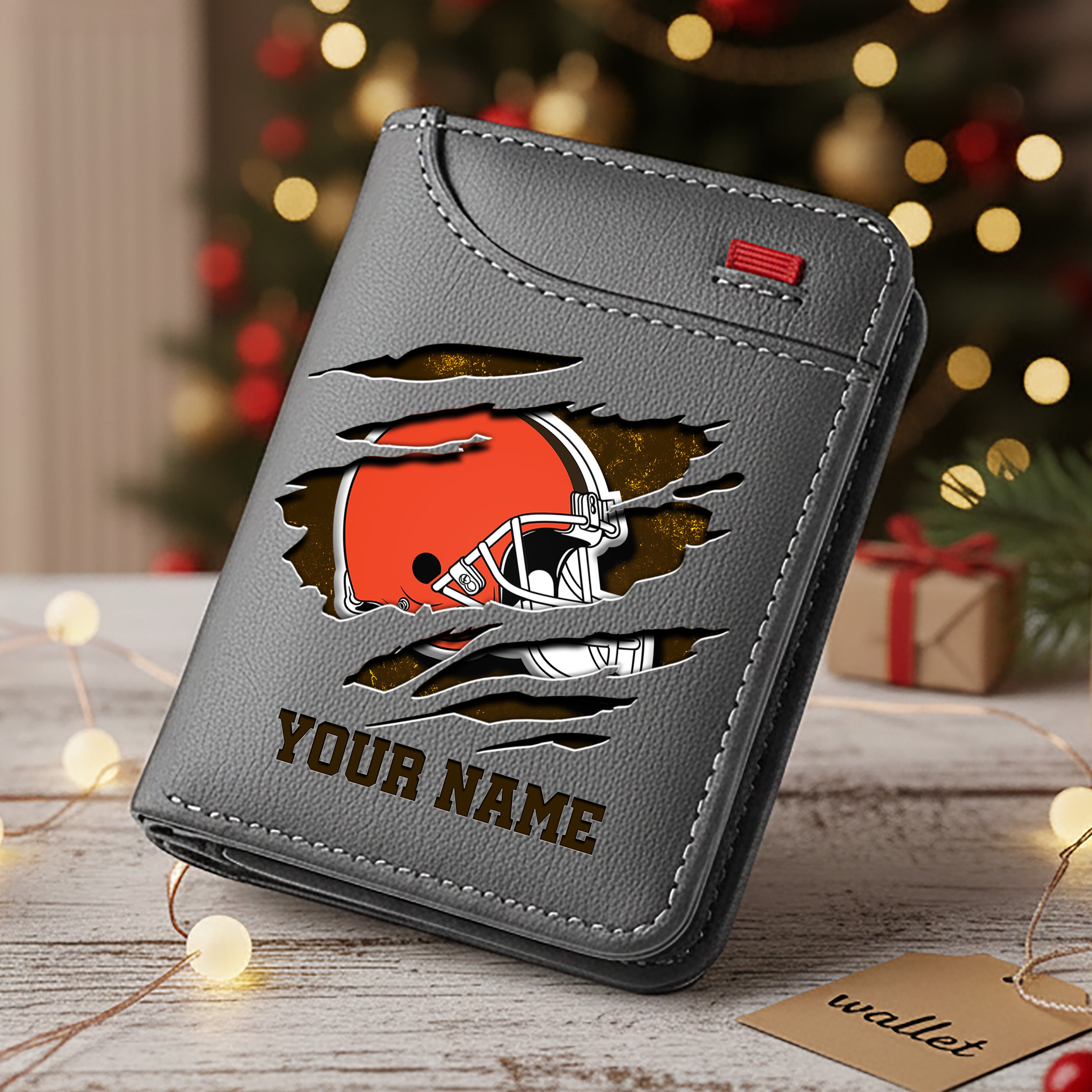 Alternative view of Cleveland Browns Men Wallet Custom Your Name, Football Team Men Wallet For Fans, Gifts For Football Lovers EHIVM-10023798N
