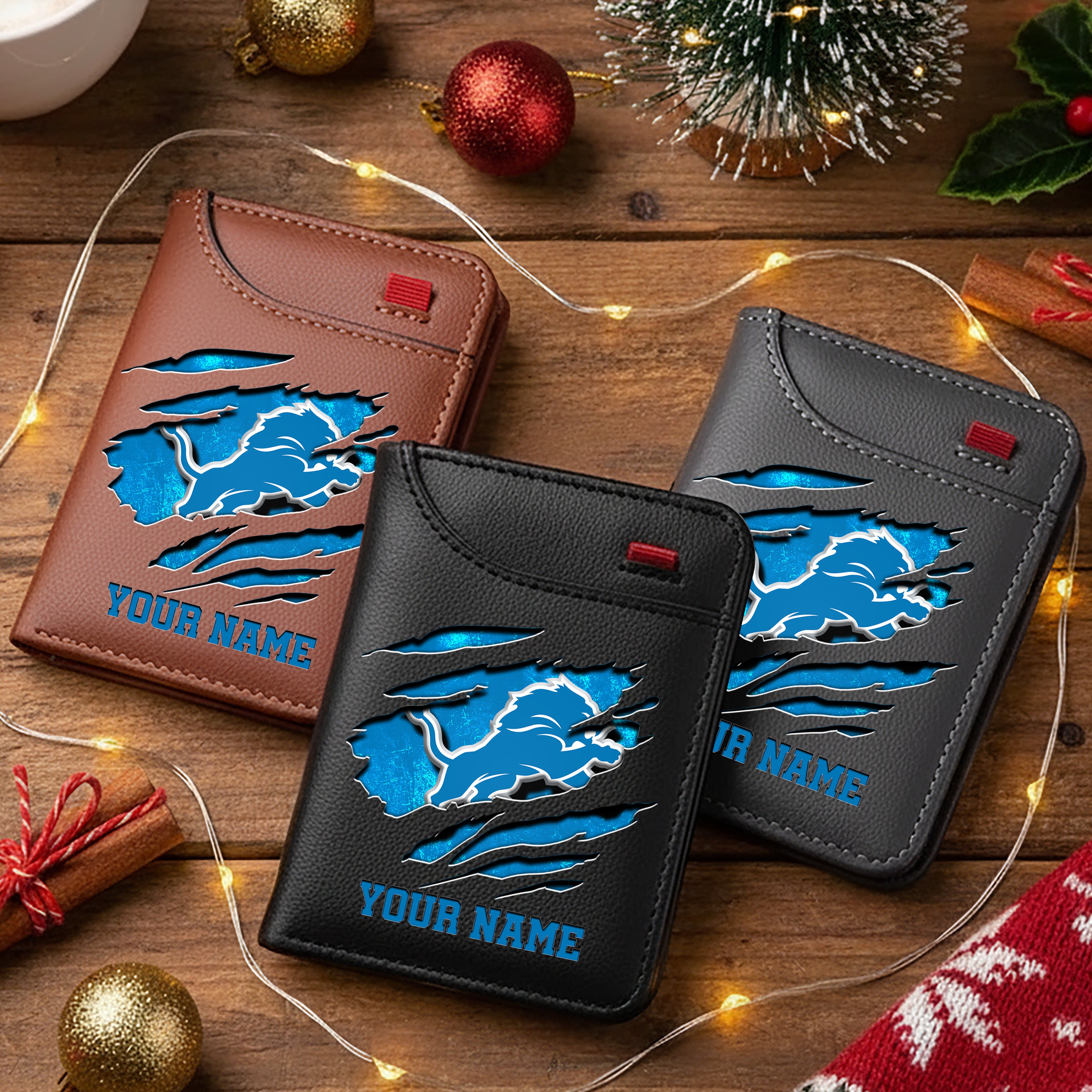 Detroit Lions Men Wallet Custom Your Name, Football Team Men Wallet For Fans, Gifts For Football Lovers EHIVM-10023798N