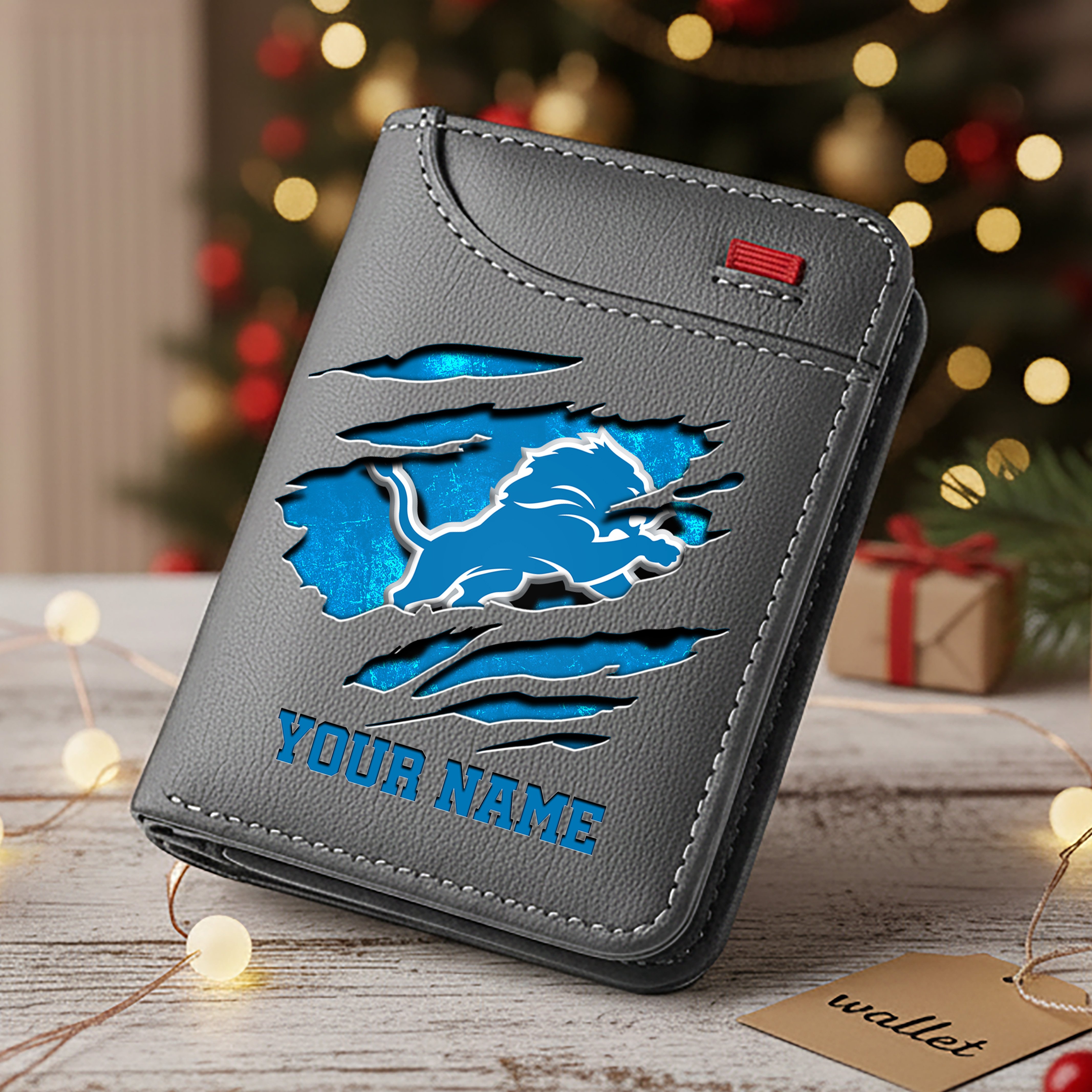 Alternative view of Detroit Lions Men Wallet Custom Your Name, Football Team Men Wallet For Fans, Gifts For Football Lovers EHIVM-10023798N