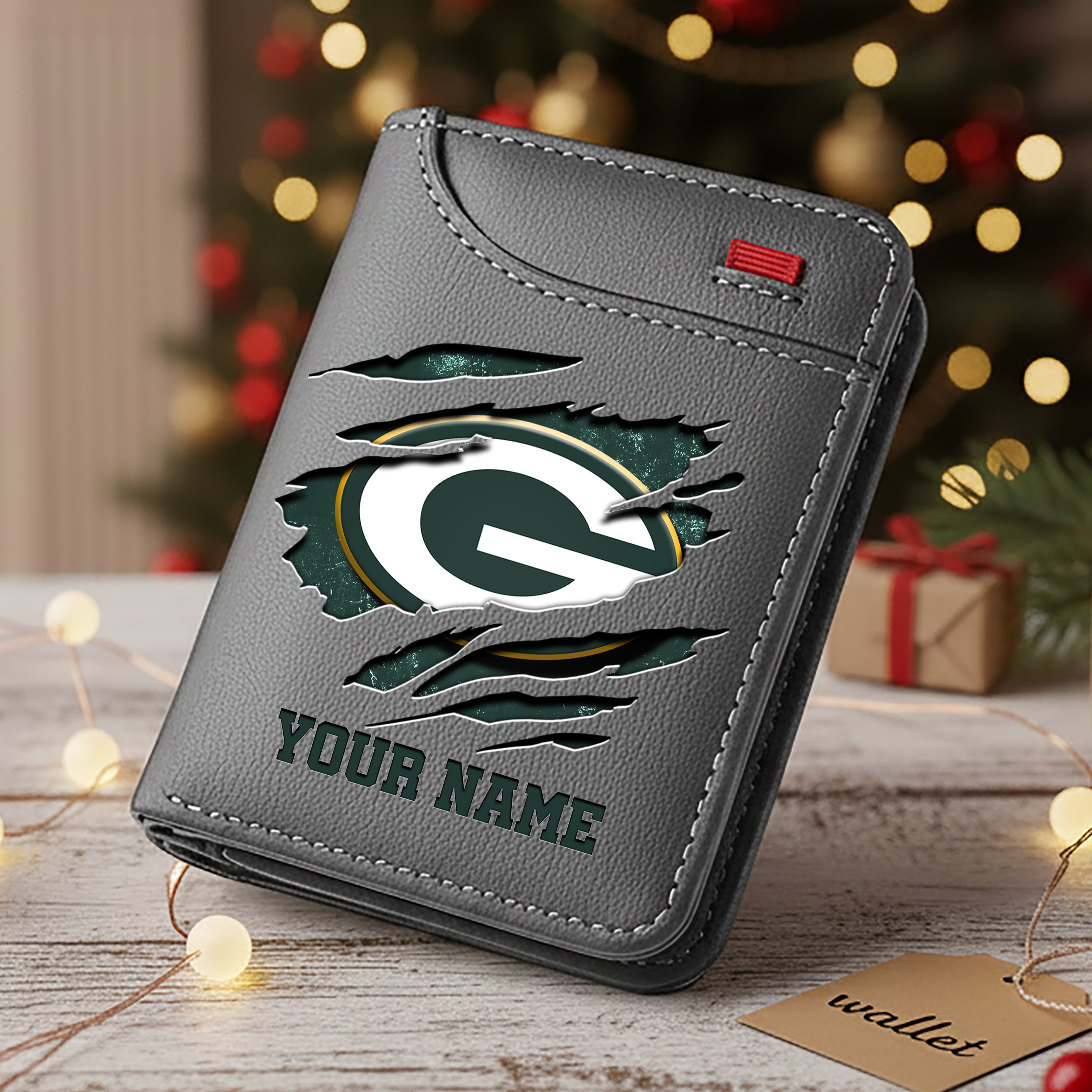 Alternative view of Green Bay Packers Men Wallet Custom Your Name, Football Team Men Wallet For Fans, Gifts For Football Lovers EHIVM-10023798N
