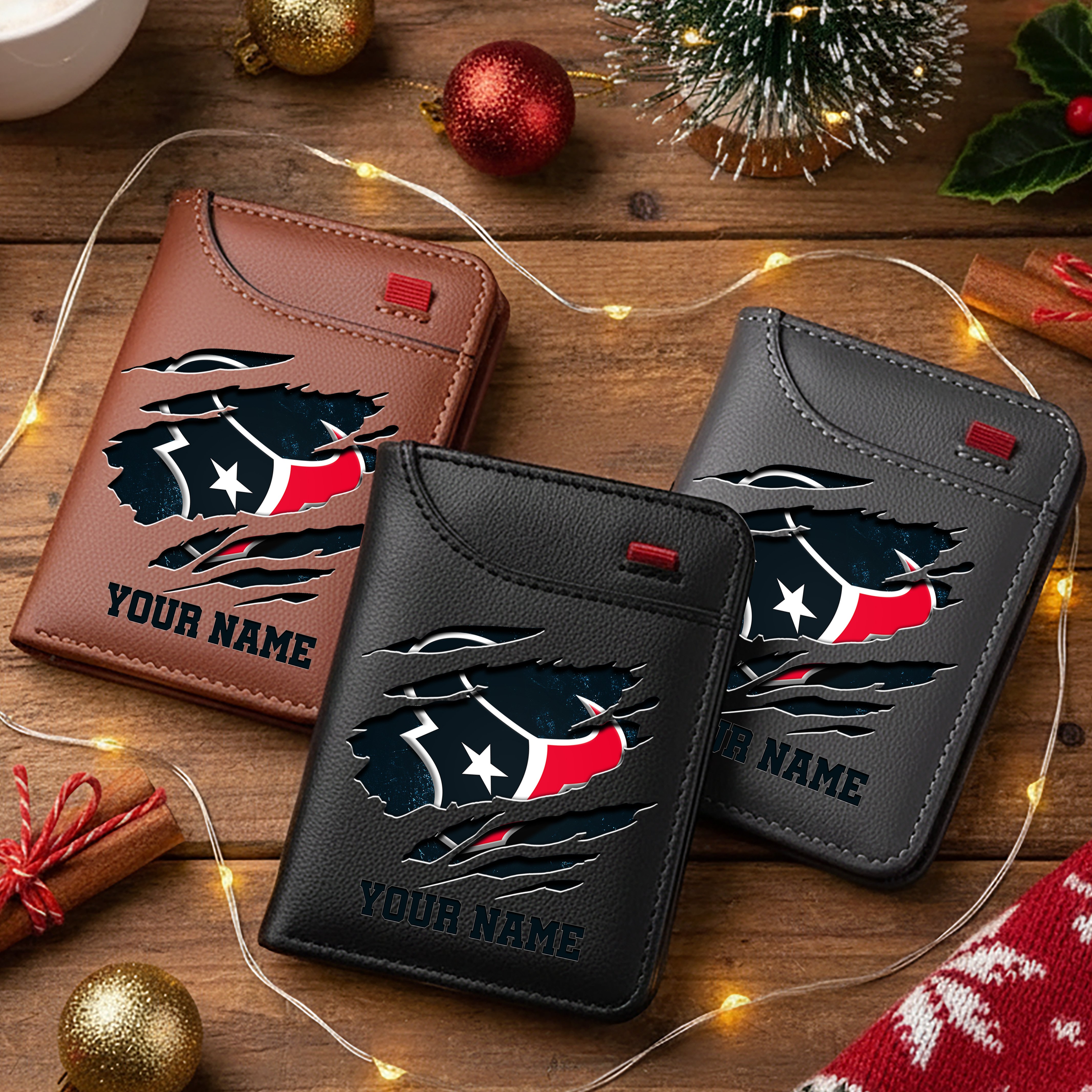 Houston Texans Men Wallet Custom Your Name, Football Team Men Wallet For Fans, Gifts For Football Lovers EHIVM-10023798N