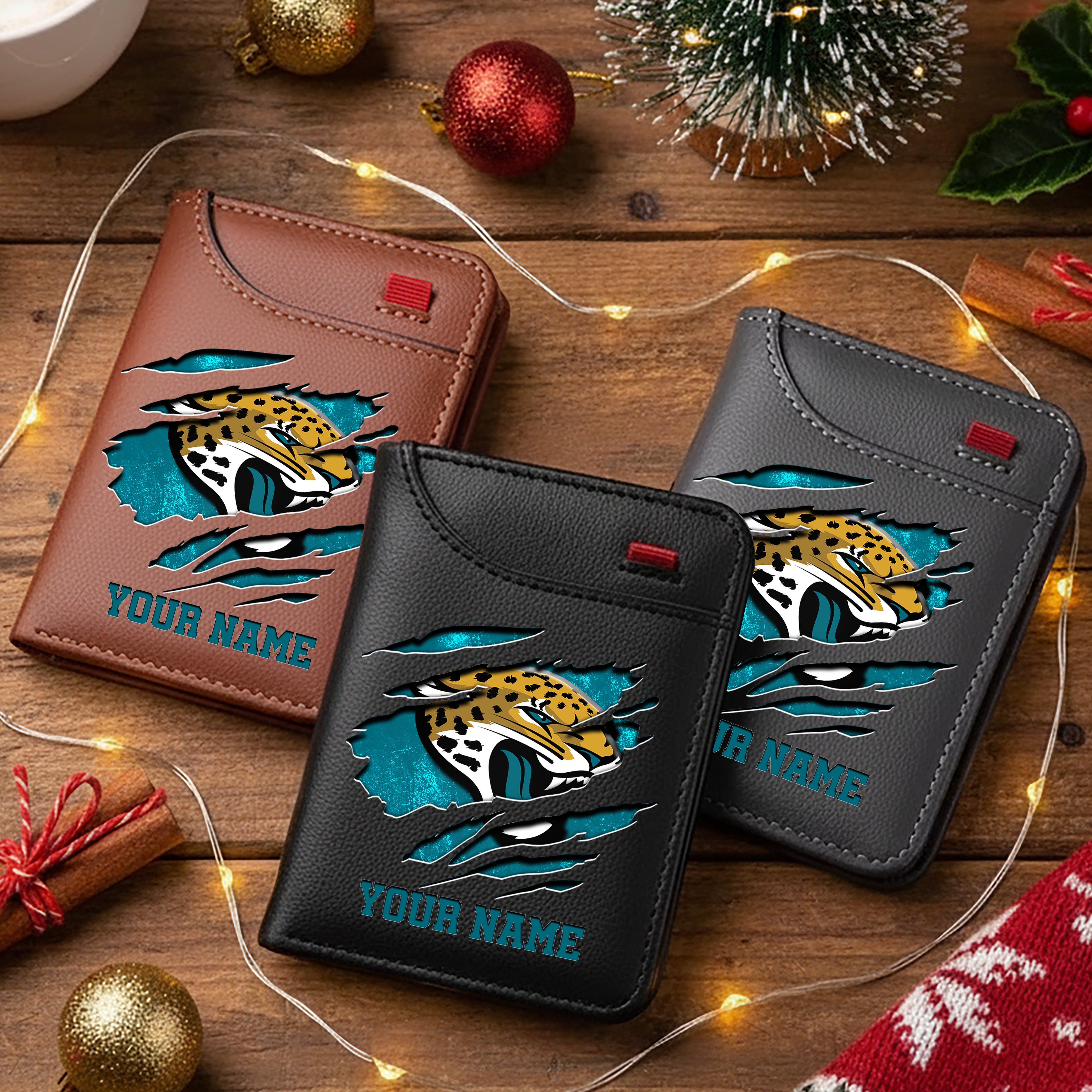 Jacksonville Jaguars Men Wallet Custom Your Name, Football Team Men Wallet For Fans, Gifts For Football Lovers EHIVM-10023798N