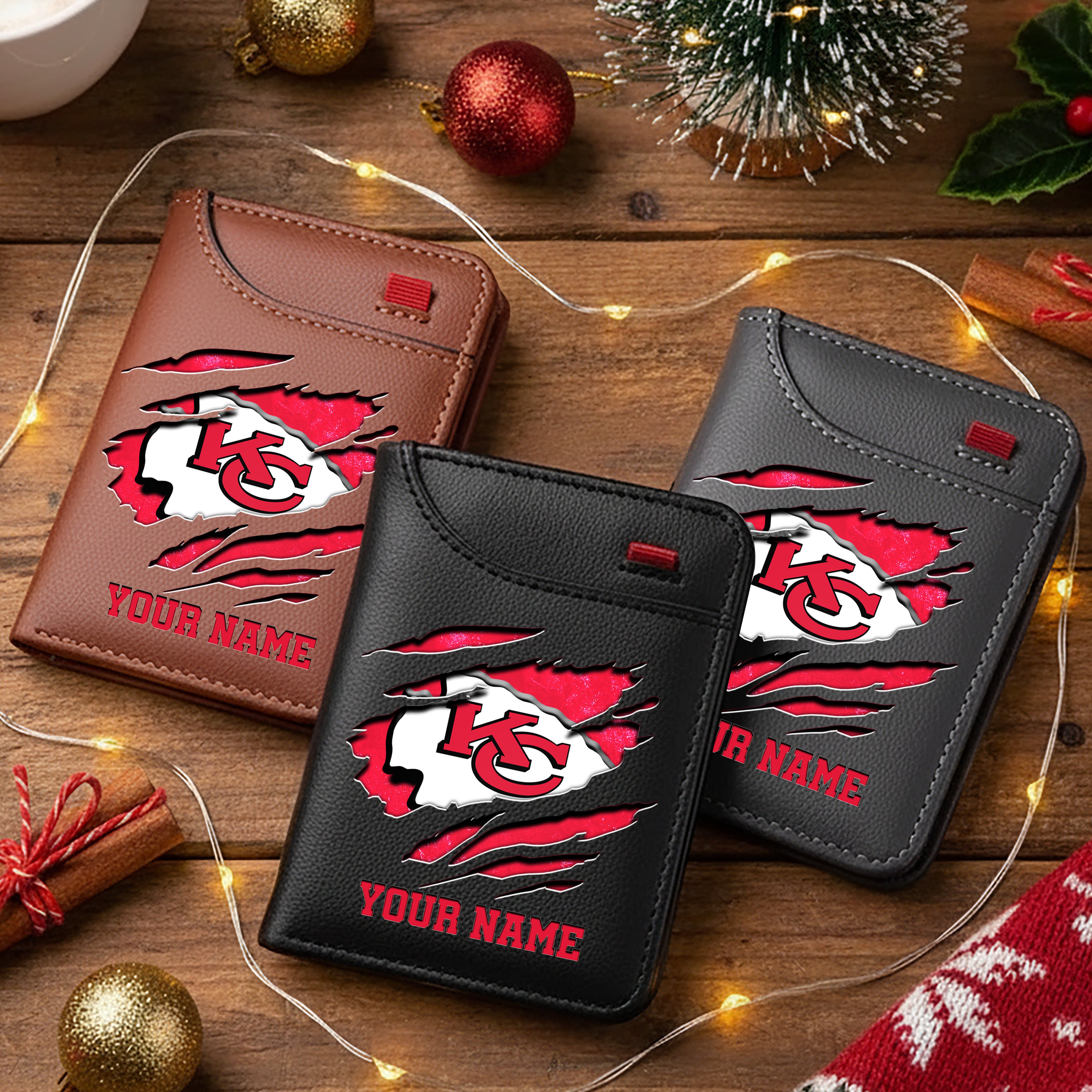 Kansas City Chiefs Men Wallet Custom Your Name, Football Team Men Wallet For Fans, Gifts For Football Lovers EHIVM-10023798N