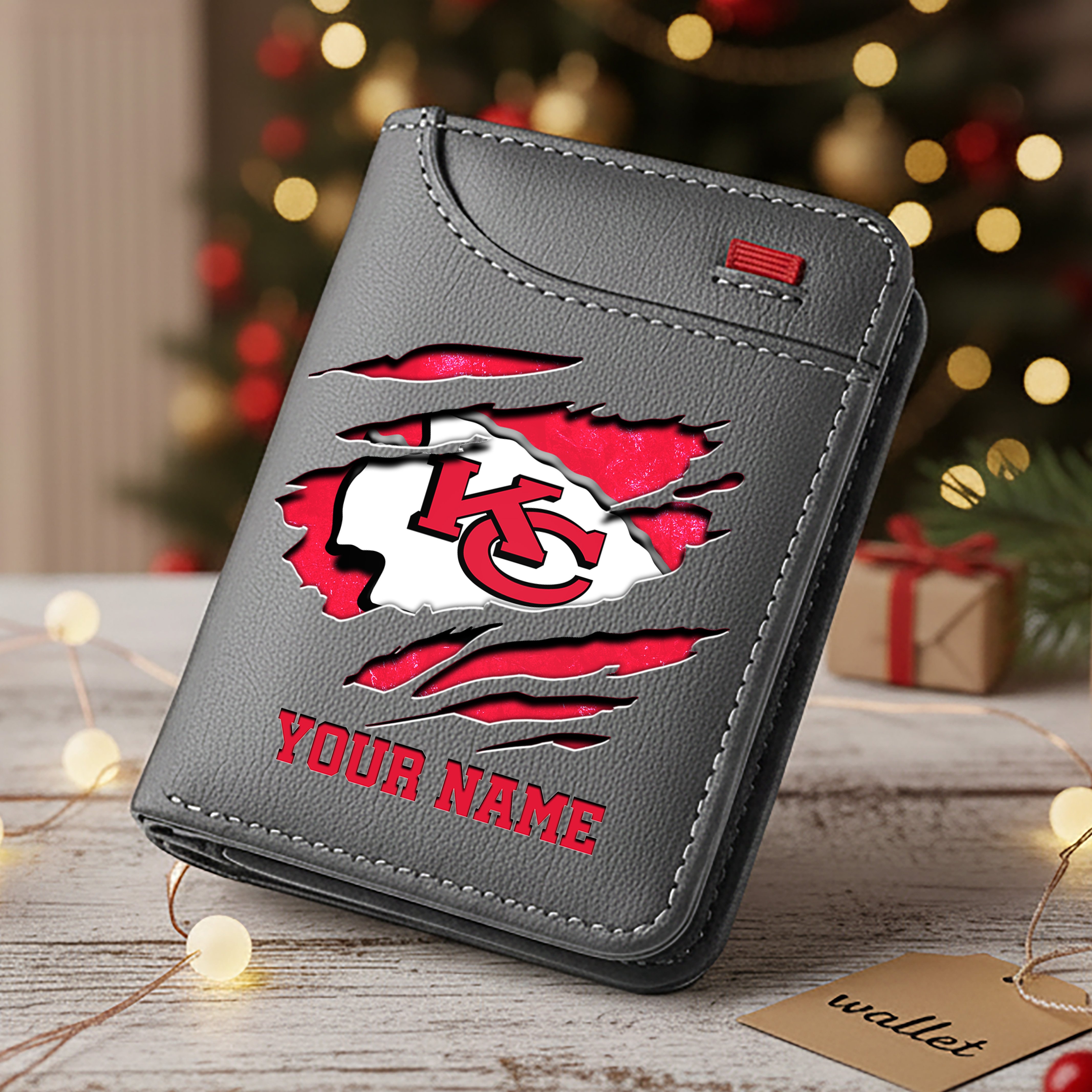 Alternative view of Kansas City Chiefs Men Wallet Custom Your Name, Football Team Men Wallet For Fans, Gifts For Football Lovers EHIVM-10023798N