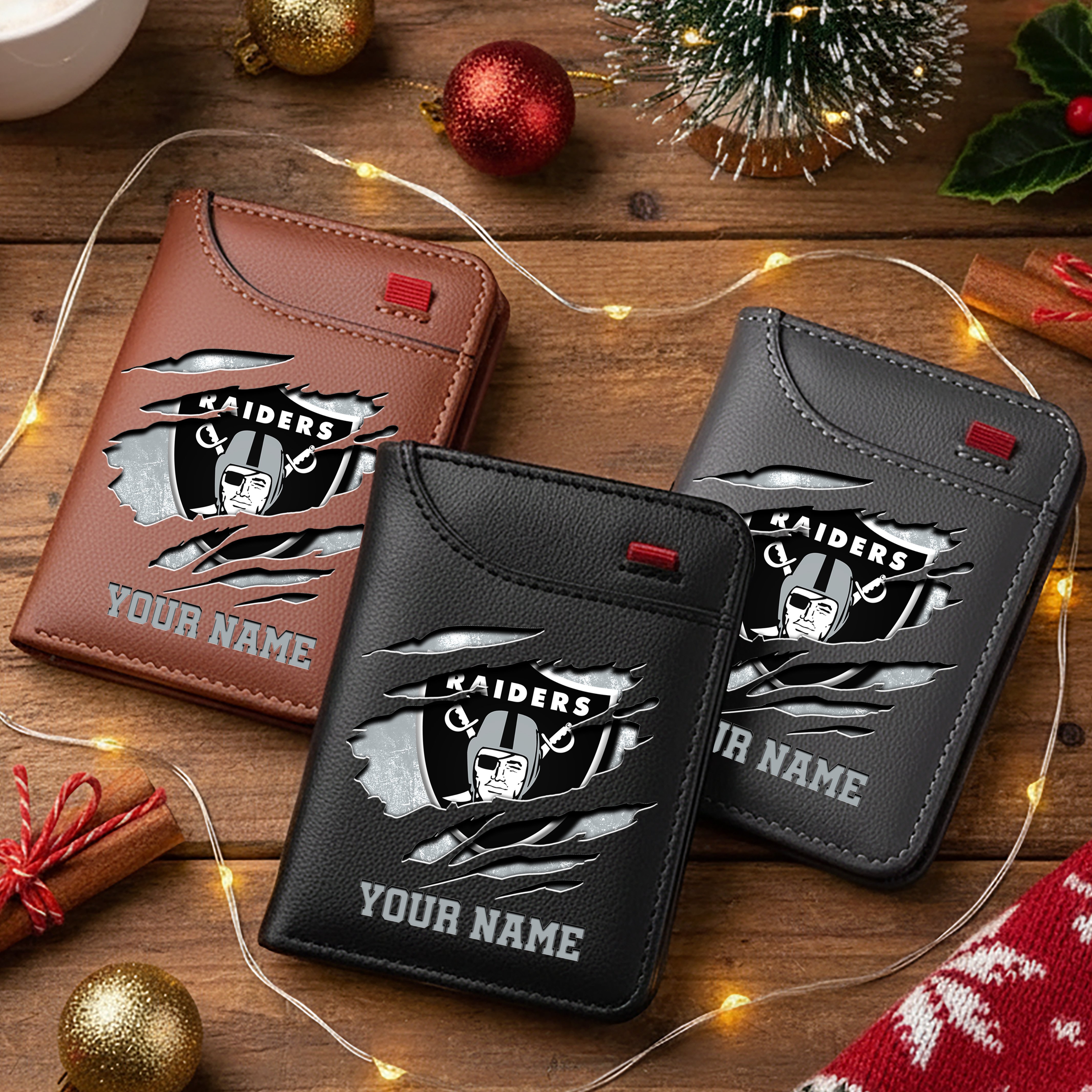 Las Vegas Raiders Men Wallet Custom Your Name, Football Team Men Wallet For Fans, Gifts For Football Lovers EHIVM-10023798N